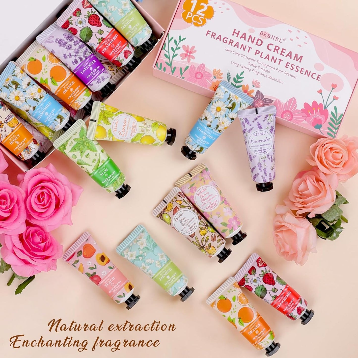 Hand Cream Gift Set - 12 Pack Mini Moisturizing Lotion for Dry Hands | Ideal Teacher Appreciation & Birthday Gifts