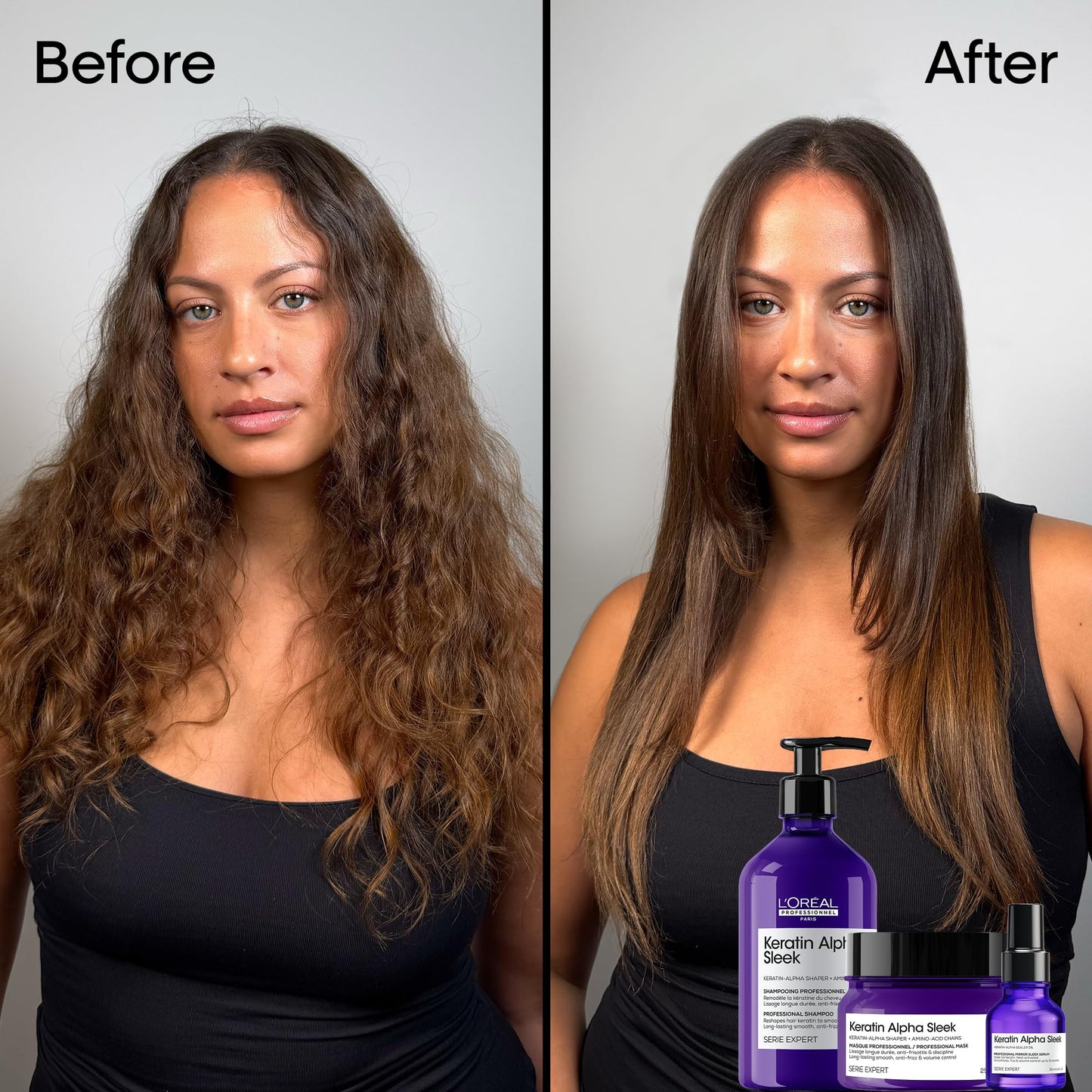 L'Oréal Professionnel Keratin Alpha Sleek Professional Hair Mask - Deeply Nourishes & Smooths, Long-Lasting Frizz Control, Instant Softness & Shine, For All Hair Types