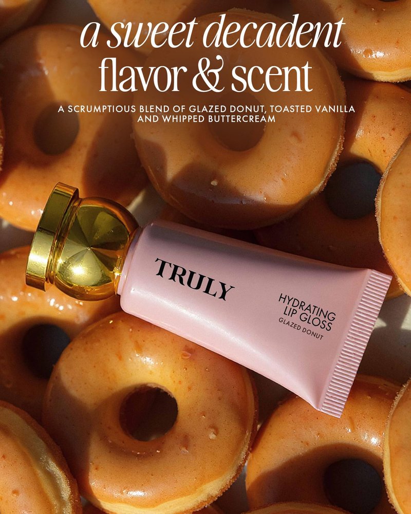 Truly Beauty Glazed Donut Hydrating Lip Gloss | High Shine & Tinted, Infused with Hyaluronic Acid, Jojoba Oil & Shea Butter