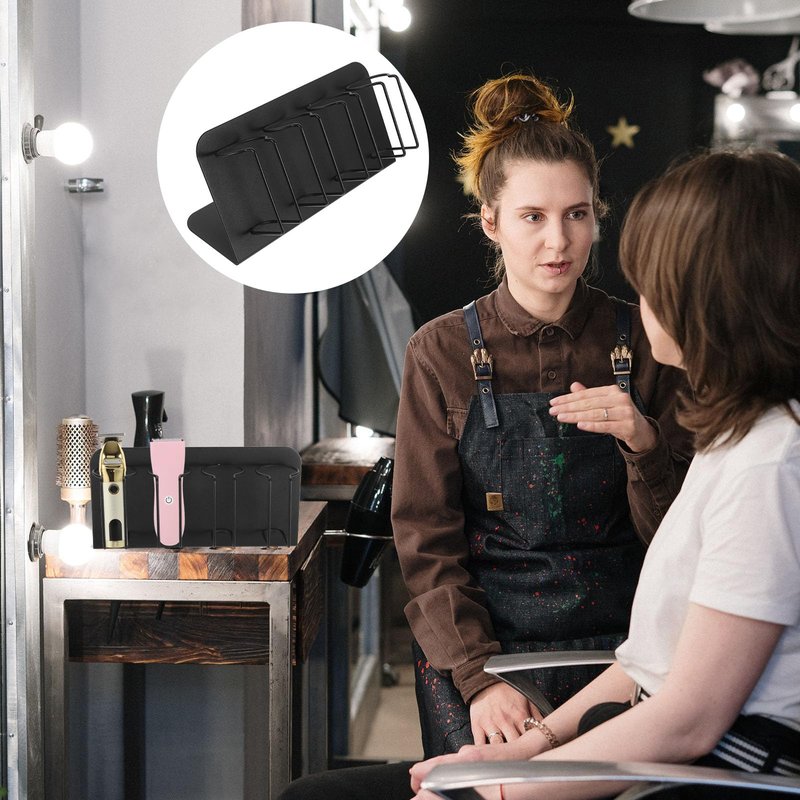 Alipis Wall Mounted Hair Dryer Holder and Electric Clippers Rack Hairdressing Tool Organizer for Salon and Bathroom 11.61X5.90X4.13In Space Saving Hair Trimmer Stand