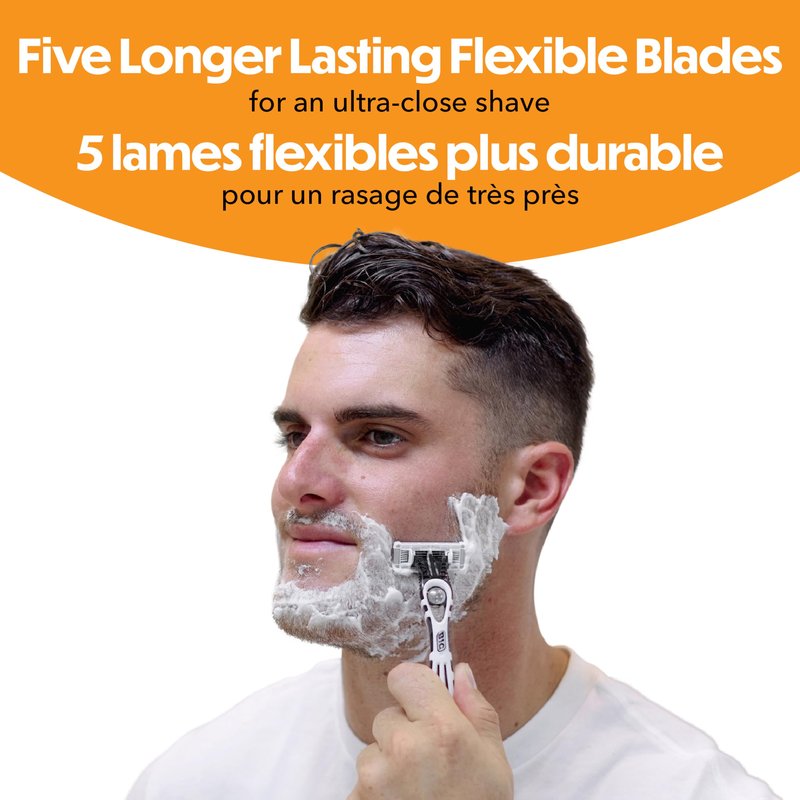 Bic Flex 5 Sensitive Men'S Disposable 5-Blade Razors, Comfortable Shave, 2-Pack