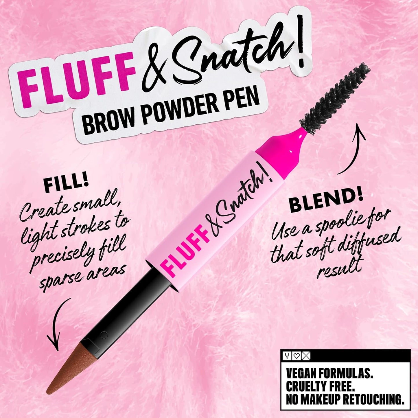NYX Fluff & Snatch Brow Powder Pen - Cream to Powder Eyebrow Pen for Soft, Defined Brows | Smudge-Resistant, Auburn