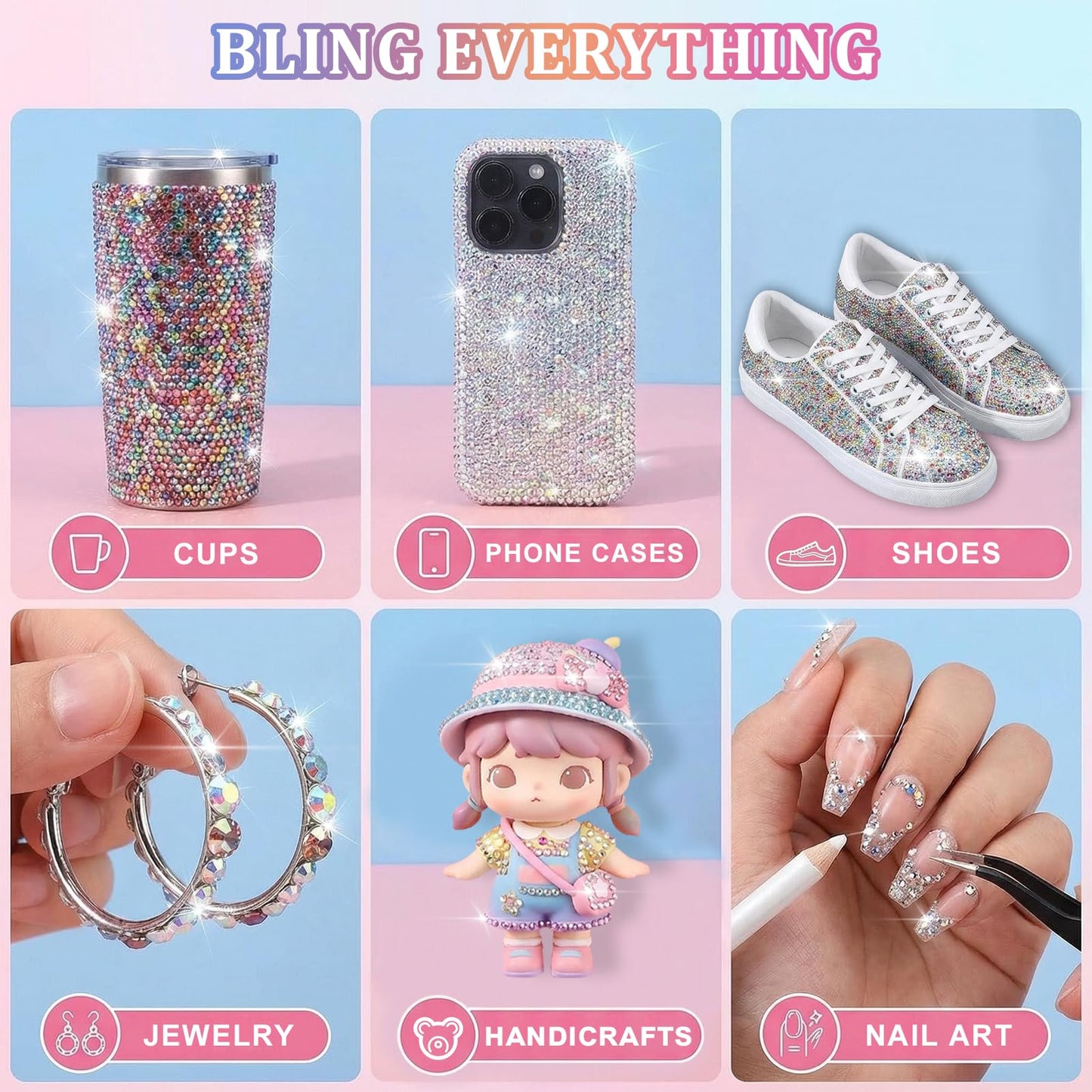 OGACRLA 42000Pcs Bedazzling Kit 40 Colors Resin Jelly Resin Rhinestones for Bedazzling with Tweezers, 3mm Bedazzler Kit with 3Pcs B7000 Jewelry Glue for Tools, DIY Arts, Bedazzled Nail & Crafts Gifts