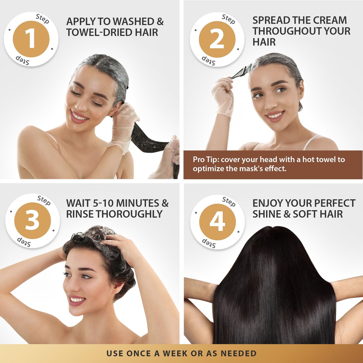SUNATORIA Argan Oil Hair Mask with Keratin for Dry, Dull, Frizzy Hair - Deep Conditioning Mask for Softness, Smoothness & Shine, 8.5 Fl Oz