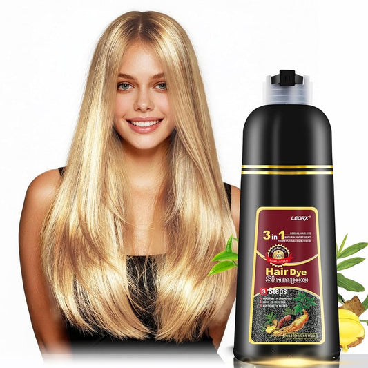 Luxury Blonde Hair Dye Shampoo - 3 In 1 Herbal Color Treatment for Women & Men | Instant Refreshing Formula