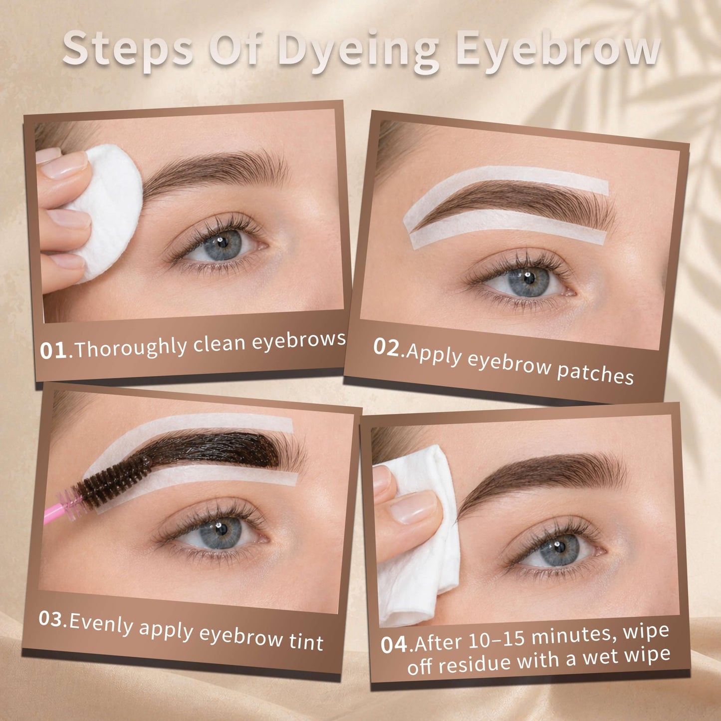 Eyelash & Eyebrow Color Kit with Olive Oil and Jojoba Oil, 2 in 1 Professional Eye Lash Tint & Brow Dye, Safe & Easy to Use with Natural Results, Gentle on Skin for Beginner Salon Beauty 5ml (Brown)