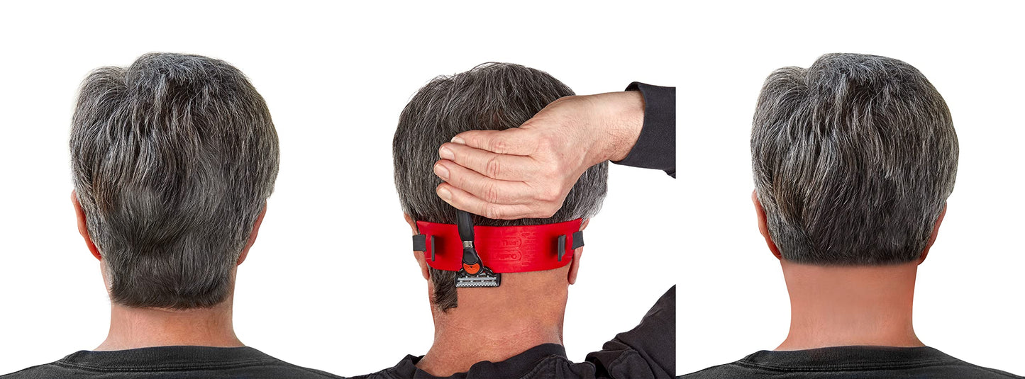 Quality Time Neck Hair Guide SuPremium, the Original Neckline Template for Shaving and Keeping a Straight or Curved Neck Hairline; a Line Up Stencil/Guard for Neckline, Do-it-Yourself Made in USA