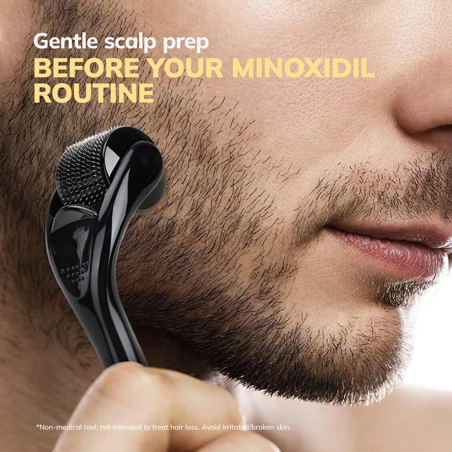5% Minoxidil Spray + 0.25mm Derma Roller Hair Growth Kit for Men and Women, Hair Regrowth Treatment for Thinning Hairline, Crown & Beard, Rosemary Biotin Formula, 60 mL