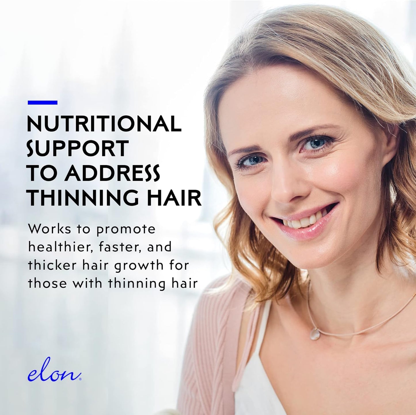 Elon R3 Hair Growth Supplement for Women - 5000 mcg Biotin & Collagen Peptides for Thick, Healthy Hair | 60 Tablets