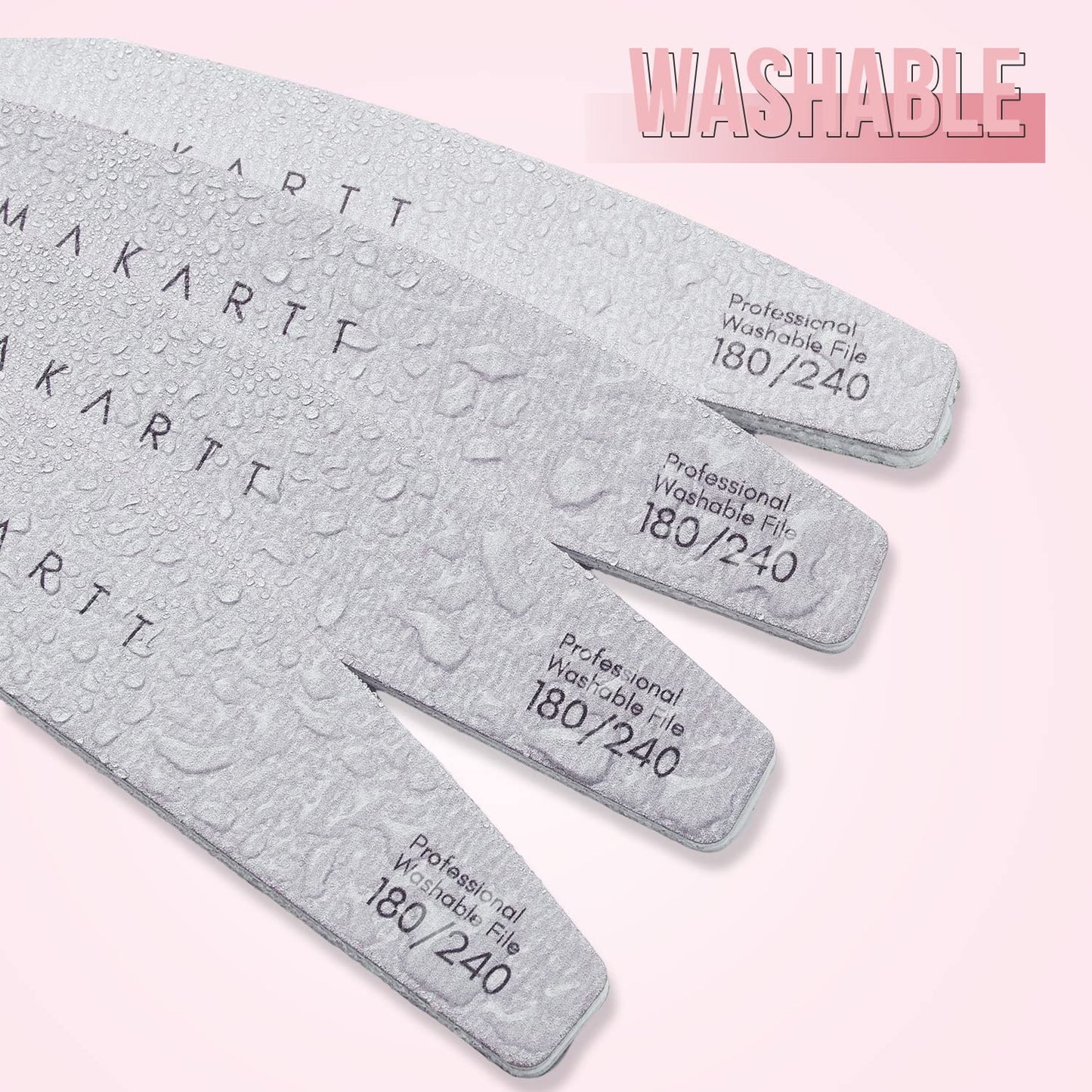 Makartt Nail Files - 180/240 Grit Emery Boards for Natural Nails | 10pcs Dual-Sided Manicure Set for Salon & Home Use