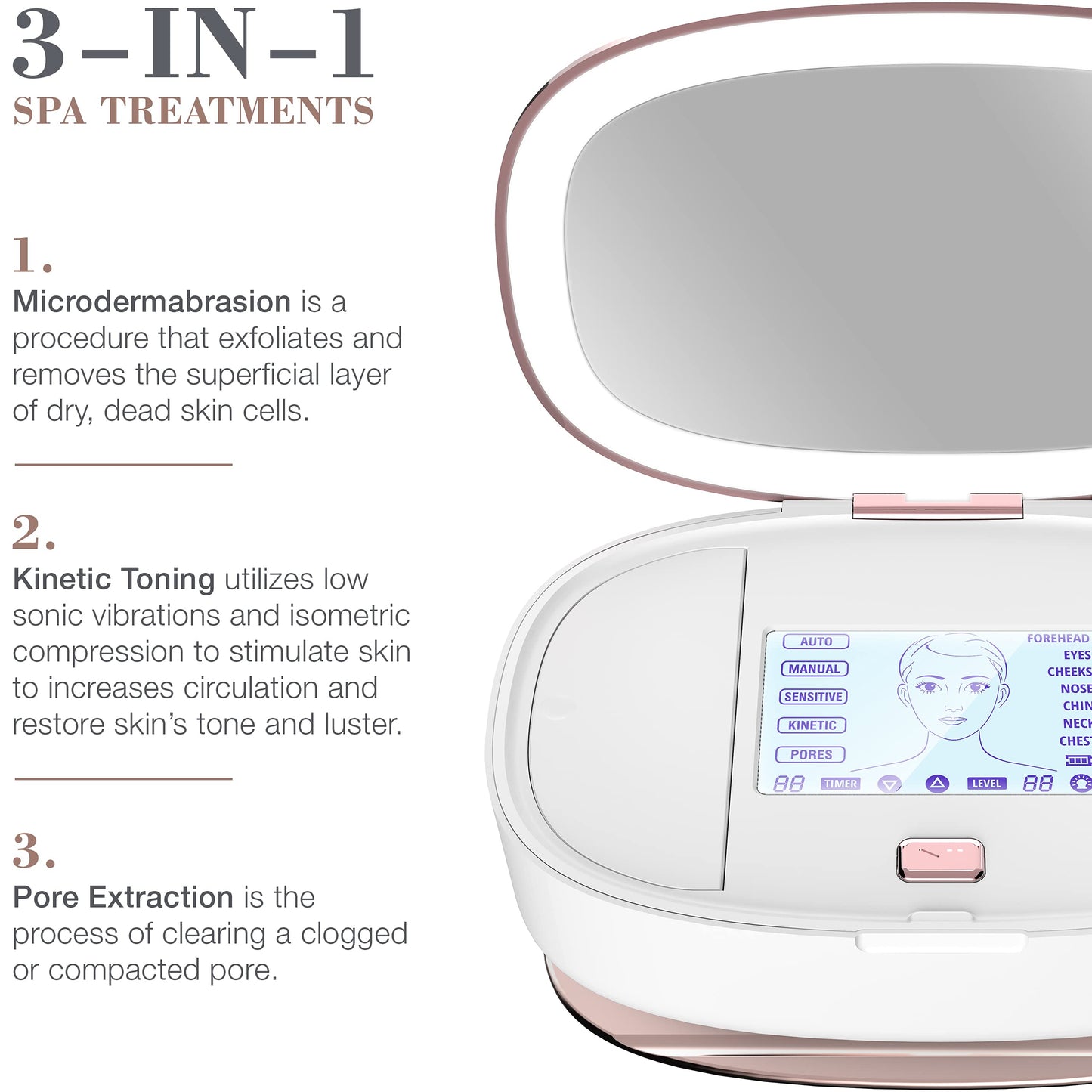 Trophy Skin UltradermMD - Home Spa Microdermabrasion Machine - Deep Exfoliation - White