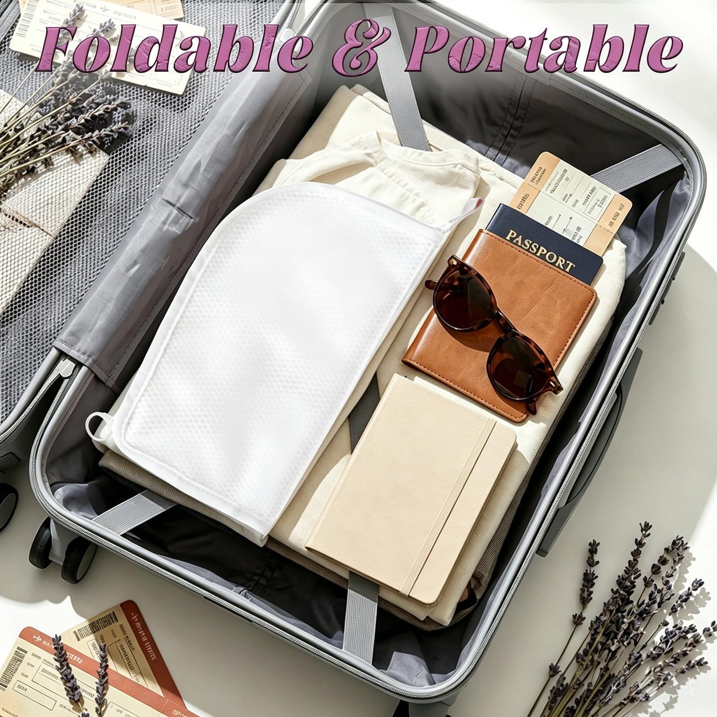 Pjsrsdaee Standing Toiletry Bag, Lightweight Portable Travel Toiletry Bag, EVA Foldable Thickened Clear Hanging Makeup Bag, Breathable Cosmetic Organizer for Travel & Bathroom (white)