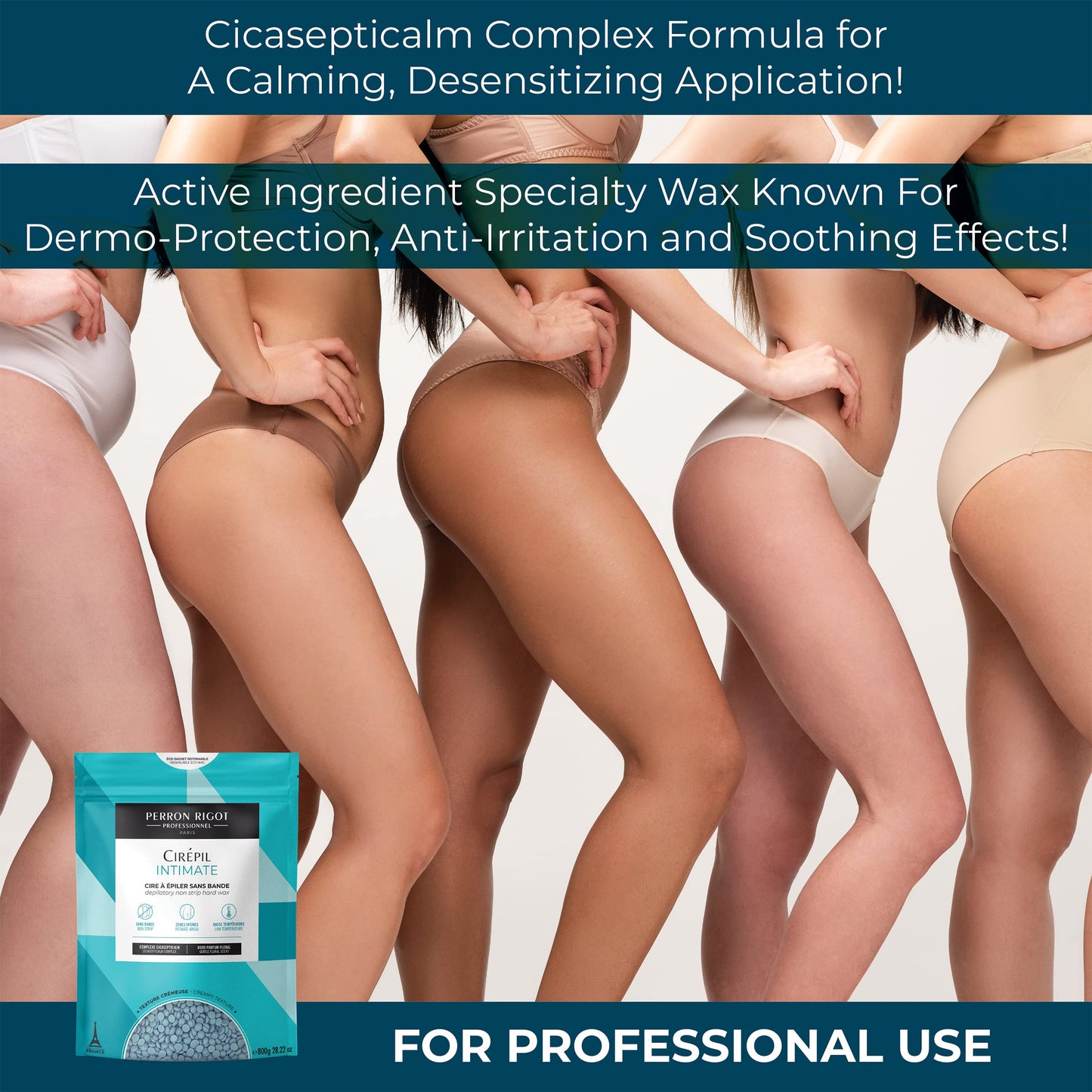 Cirepil - Intimate - 800g / 28.22 oz Hard Wax Beads Bag - With Cicasepticalm & Coconut Oil - Specialized for Brazilian & Bikini Waxing - Creamy Anti-Bump Hair Removal for Sensitive Areas - Refill Bag