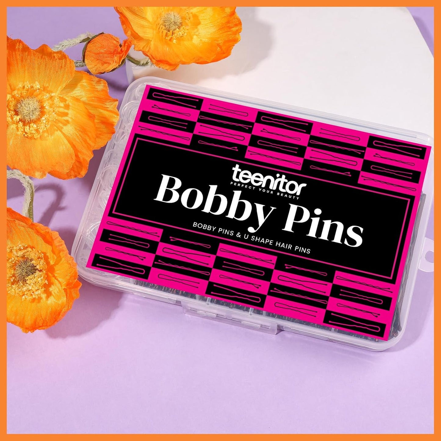 Bobby Pins Hair Pins Kit - 300pcs Brown Hair Accessories for Women | 100 Hair Bands, 2-2.75 Inch Sizes