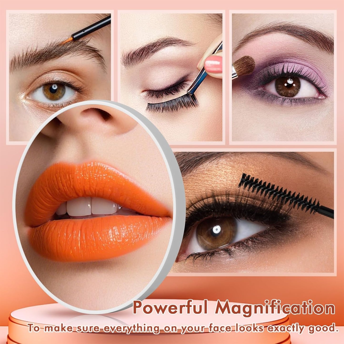 40X Magnifying Makeup Mirror with Suction Cups - 4.5 Inch Ultra Thin Design | Lightweight & Travel-Friendly