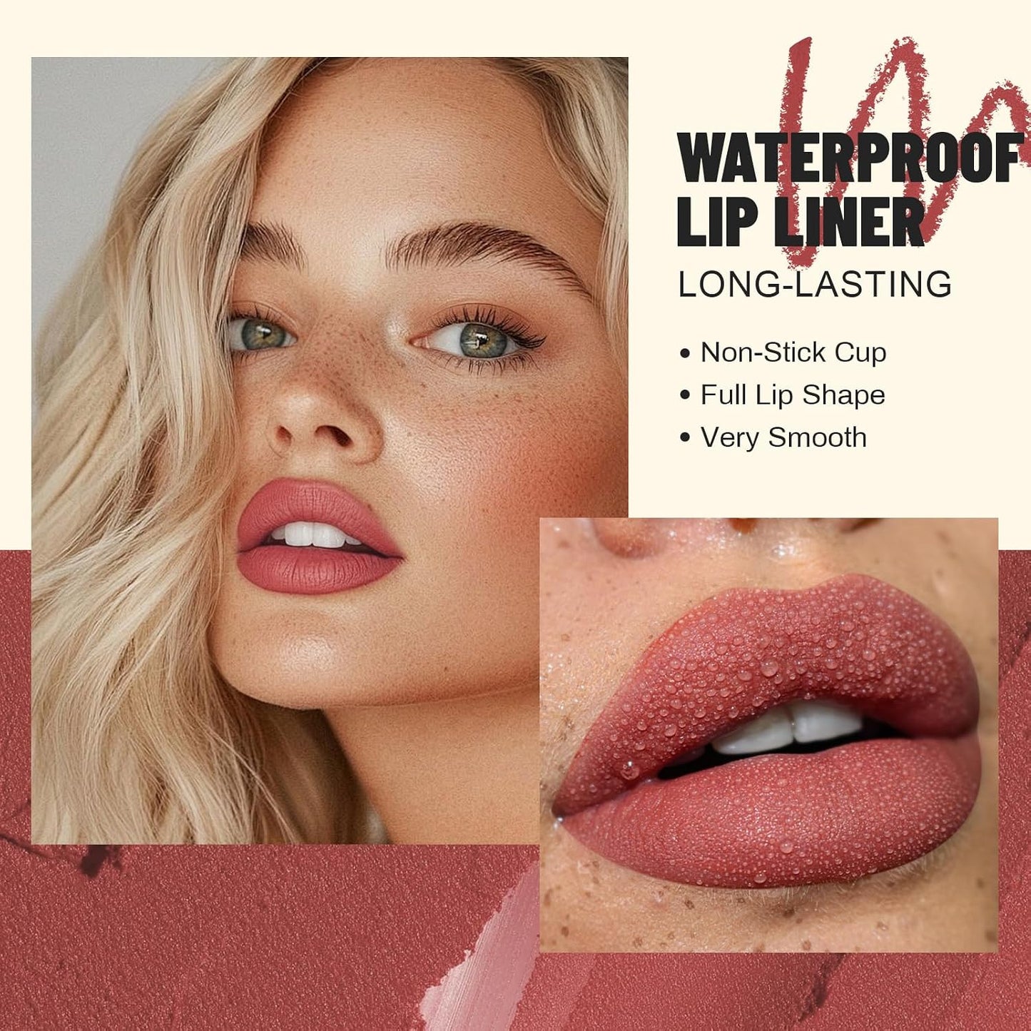 Pudaier 12-Color Lip Liner Set - Waterproof Matte Velvet Lip Liners | Long-Lasting, High Pigment, Creamy Smooth