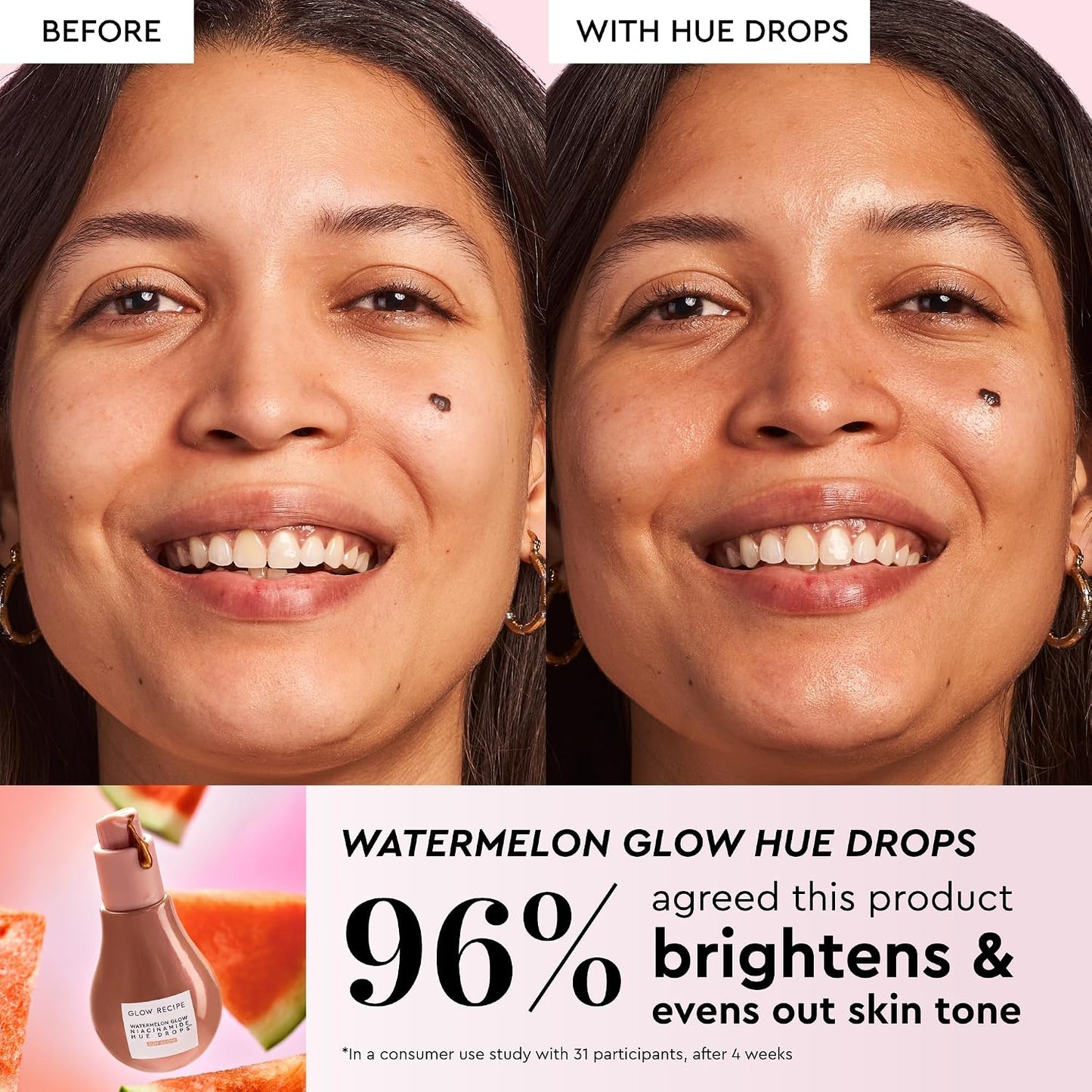 Glow Recipe HueTinis Mini Tinted Skincare Set | 7-Piece Glowing Skin Kit with Niacinamide & Hyaluronic Acid - Travel Size Essentials for Natural Radiance