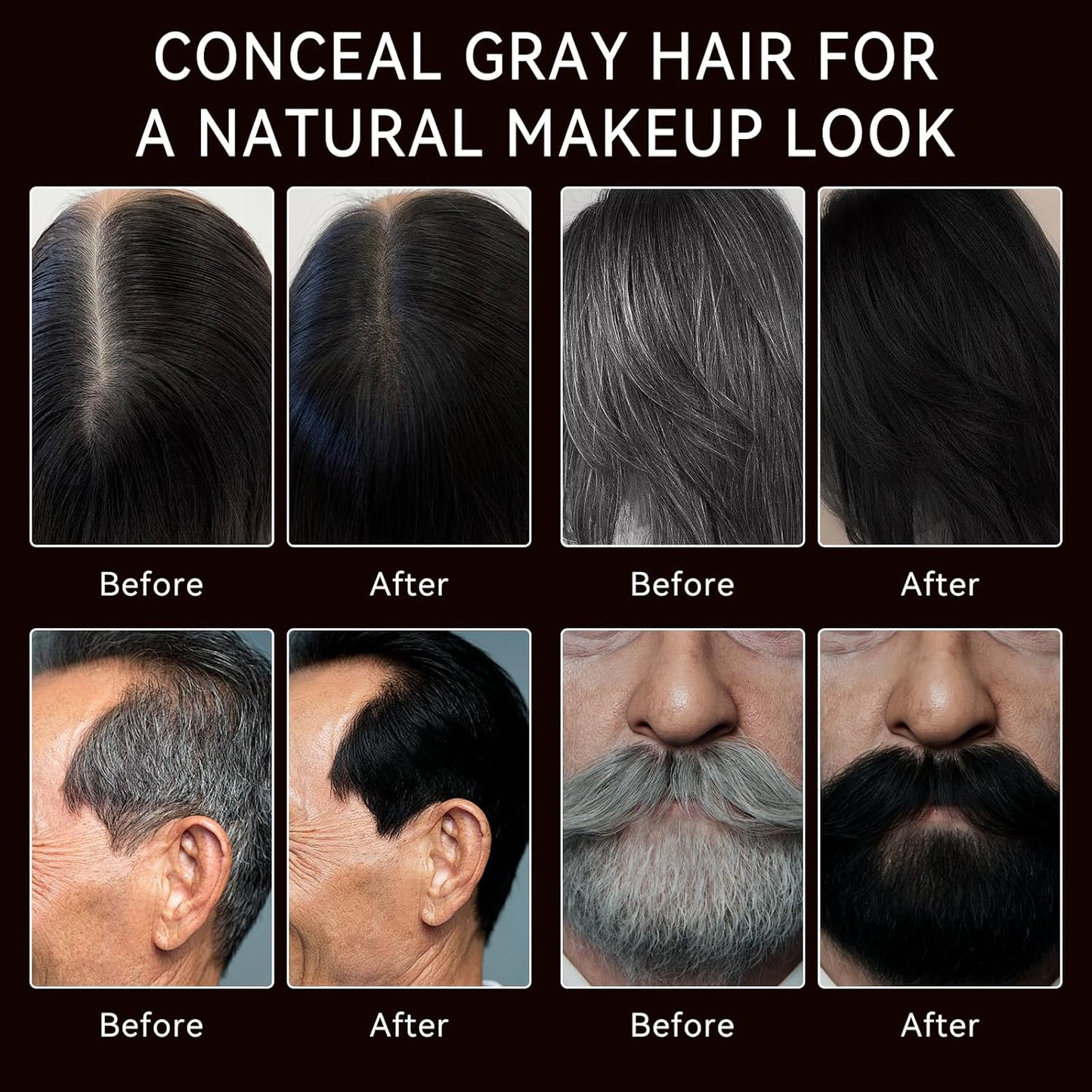 Gray Hair Color Stick - Portable Touch-Up Pen for Instant Coverage | Quick-Dry & Non-Fading Solution for Men & Women