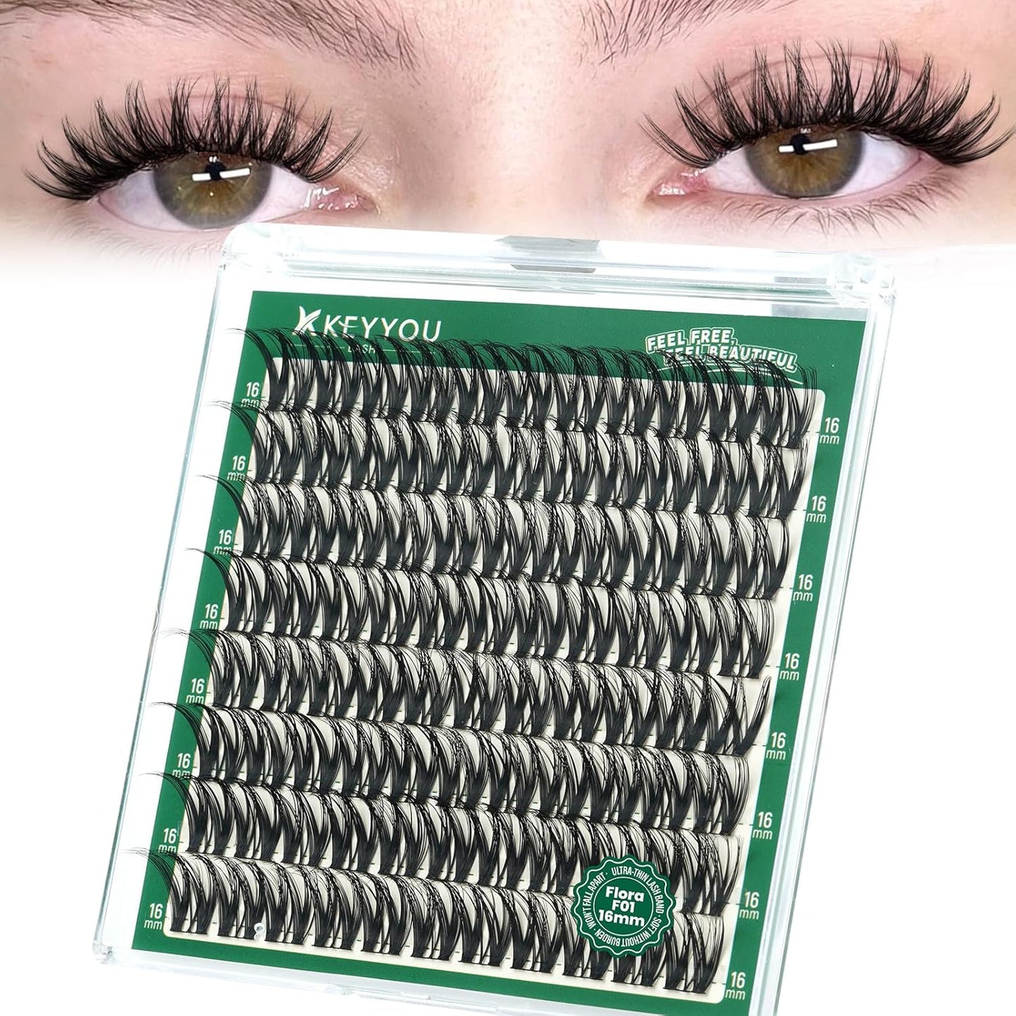 Flora Lash Clusters - D Curl 8mm Eyelash Extensions for Volume & Length