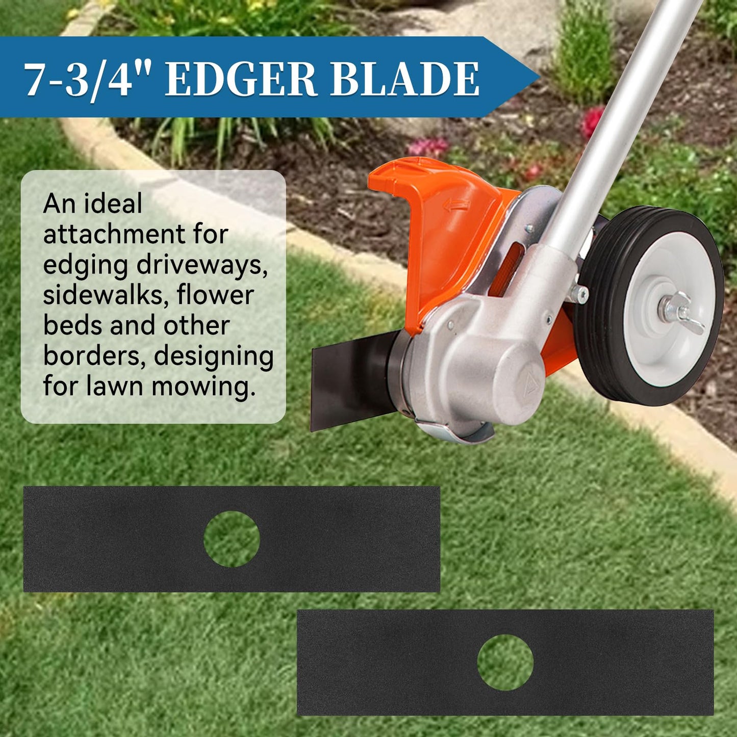 Bularie 613223 Edger Blade Compatible with S-tihl R-yobi Troy-Bilt Echo Edger - 7-3/4" x 2" Edger Blade Attachment for Trimmer Weed Eater, Replace 791-613223B 791-613223 40-143 - 2 Pack
