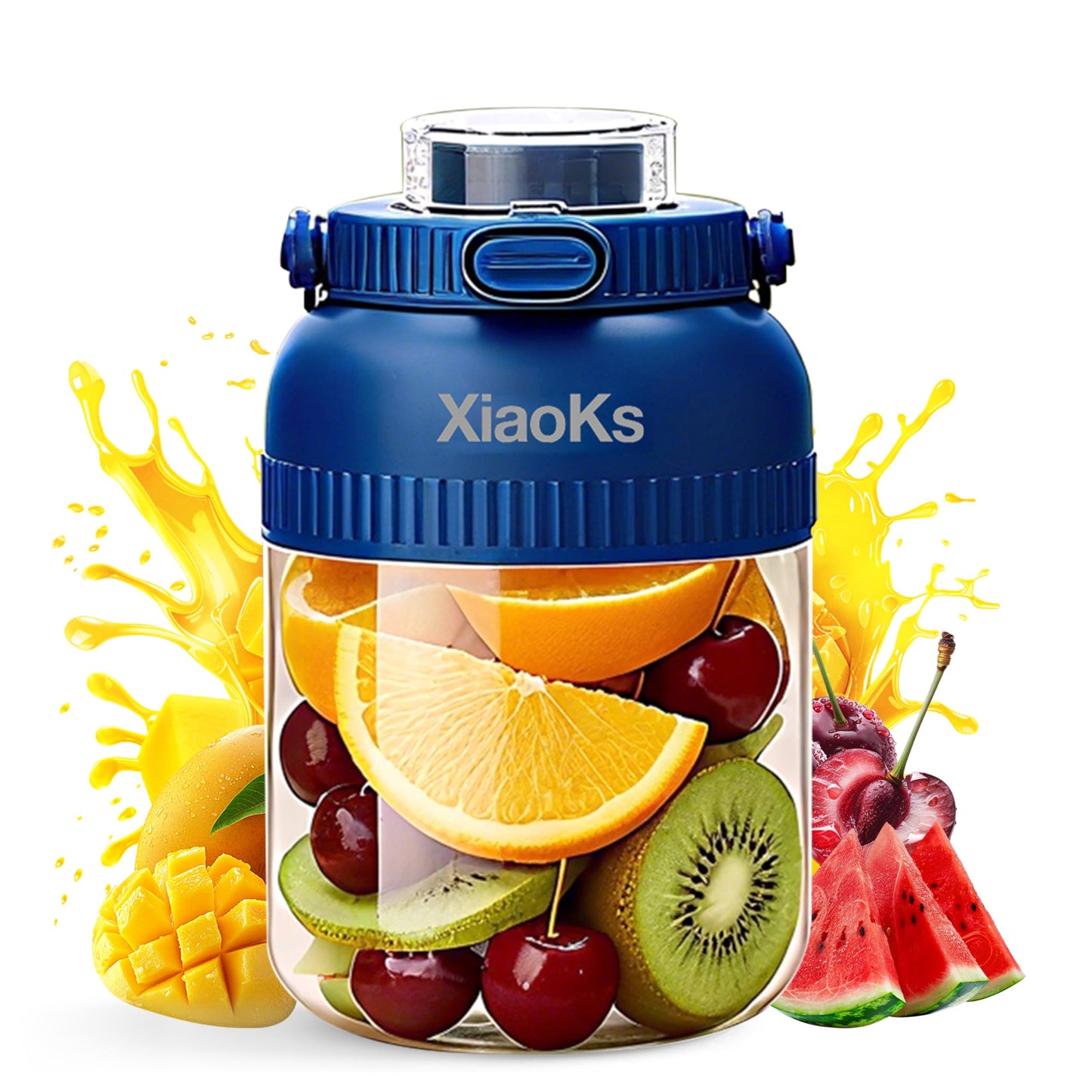 Xiaoks Portable Blender Personal Blenders for Shakes and Smoothies with 43oz Travel Cup, Rechargeable USB with BPA Free Cup and Lid,Small Blenders Cup for Kitchen Office Travel Gym (BLUE)