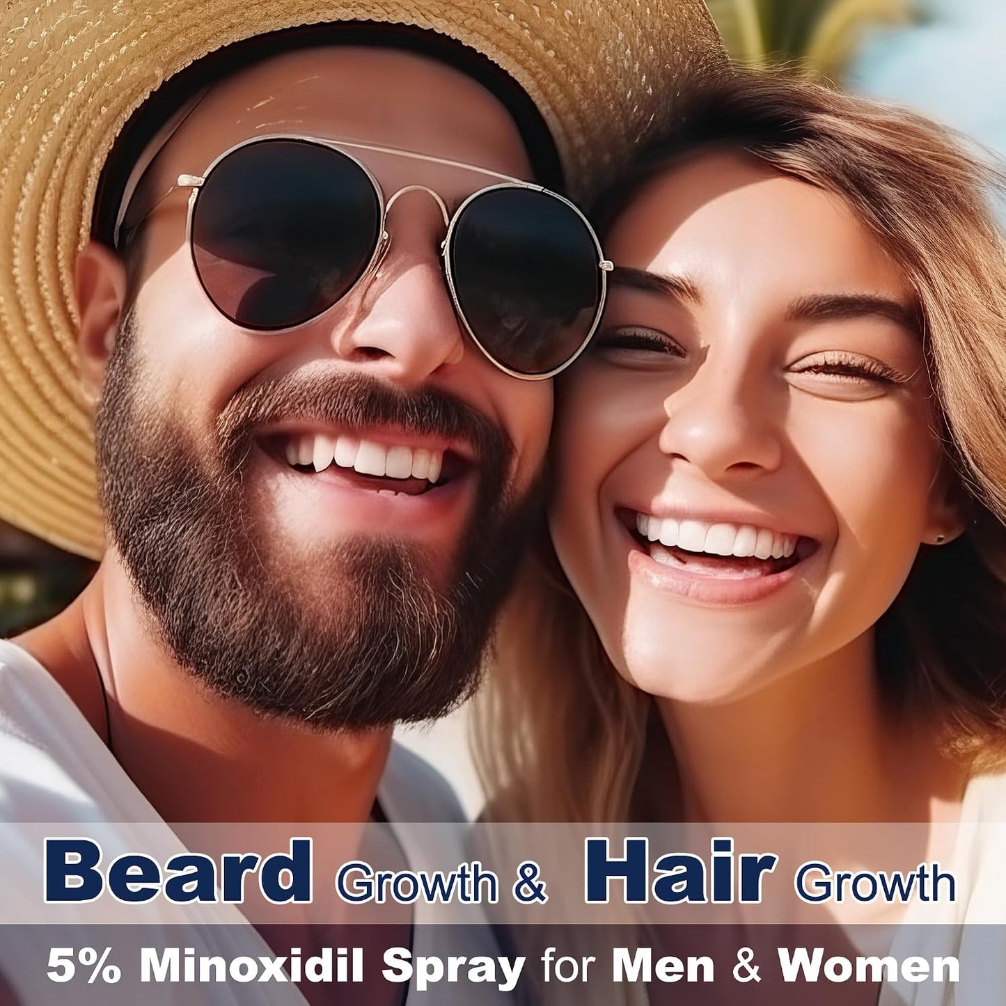 Minoxidil 5% Hair Growth Treatment for Men & Women - Regrowth Spray for Hair & Beard | 2-Pack