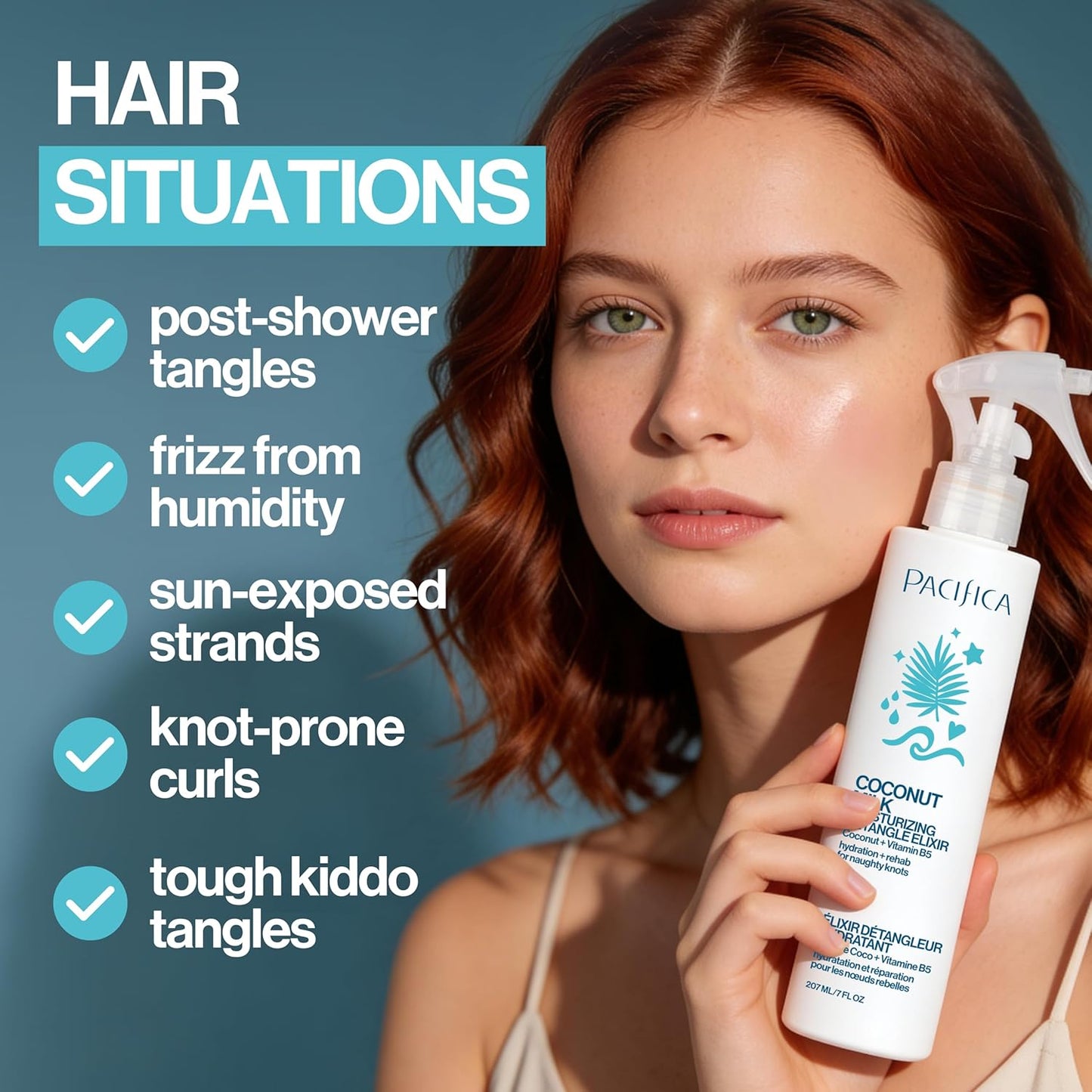 Coconut Milk Hair Detangler Spray - Leave-In Conditioning Elixir for Tangle-Free Hair, Adds Shine & Moisture | Vegan & Cruelty-Free