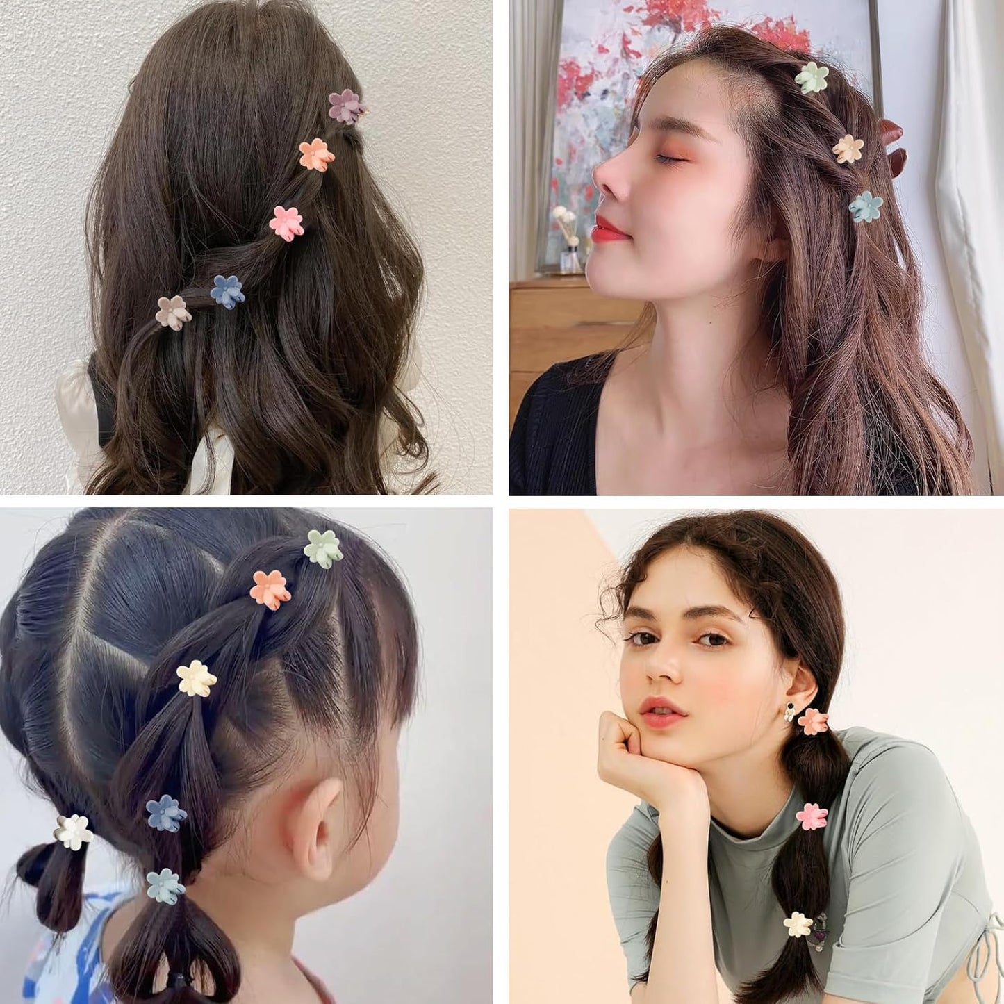 Mini Flower Hair Clips - 100 Pcs Cute Claw Pins for Toddlers, Girls & Teens | Perfect Hair Accessories