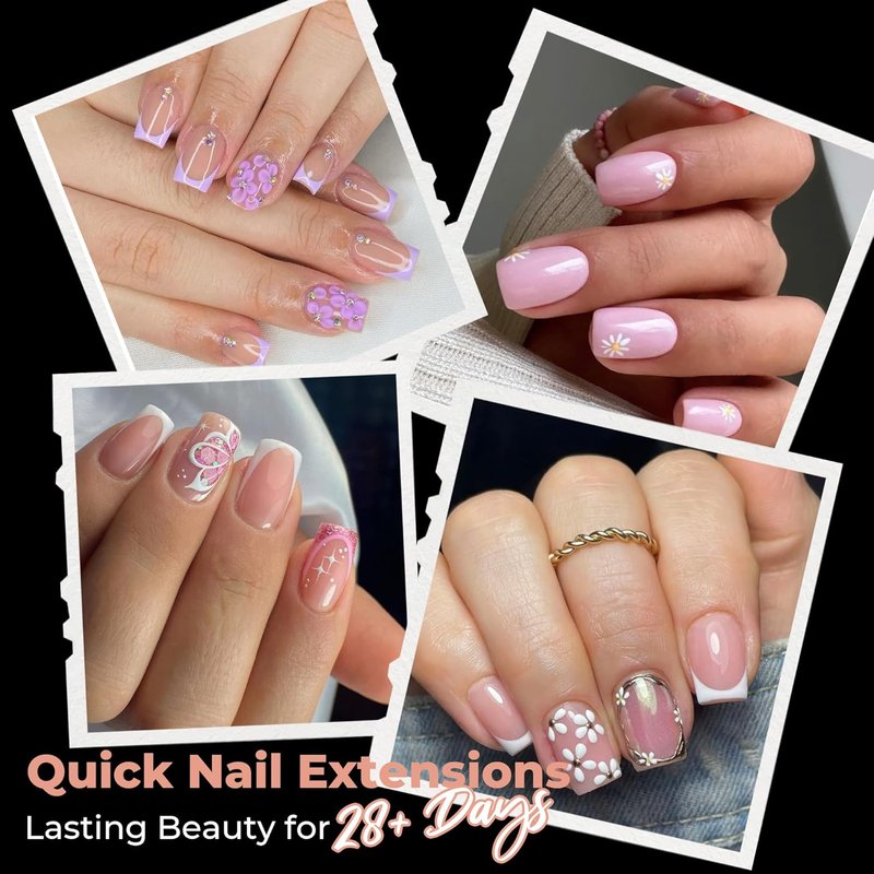 Short Square Gel Nail Tips - 312pcs Soft Gel Fake Nails for Full Cover Acrylic | 12 Sizes for DIY or Salon Use