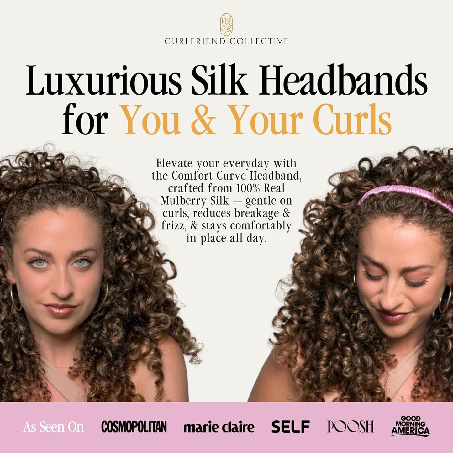 Espresso Comfort Curve Silk Headband - Luxury 100% Mulberry Silk Hair Accessory | Non-Slip Design for Curly & Textured Hair