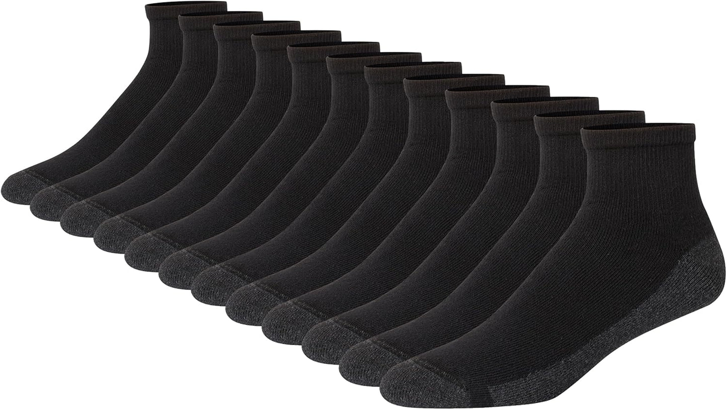 Men's Crew Socks - Max Cushion Moisture-Wicking Ankle Socks | 8 Pairs, Cushioned Comfort