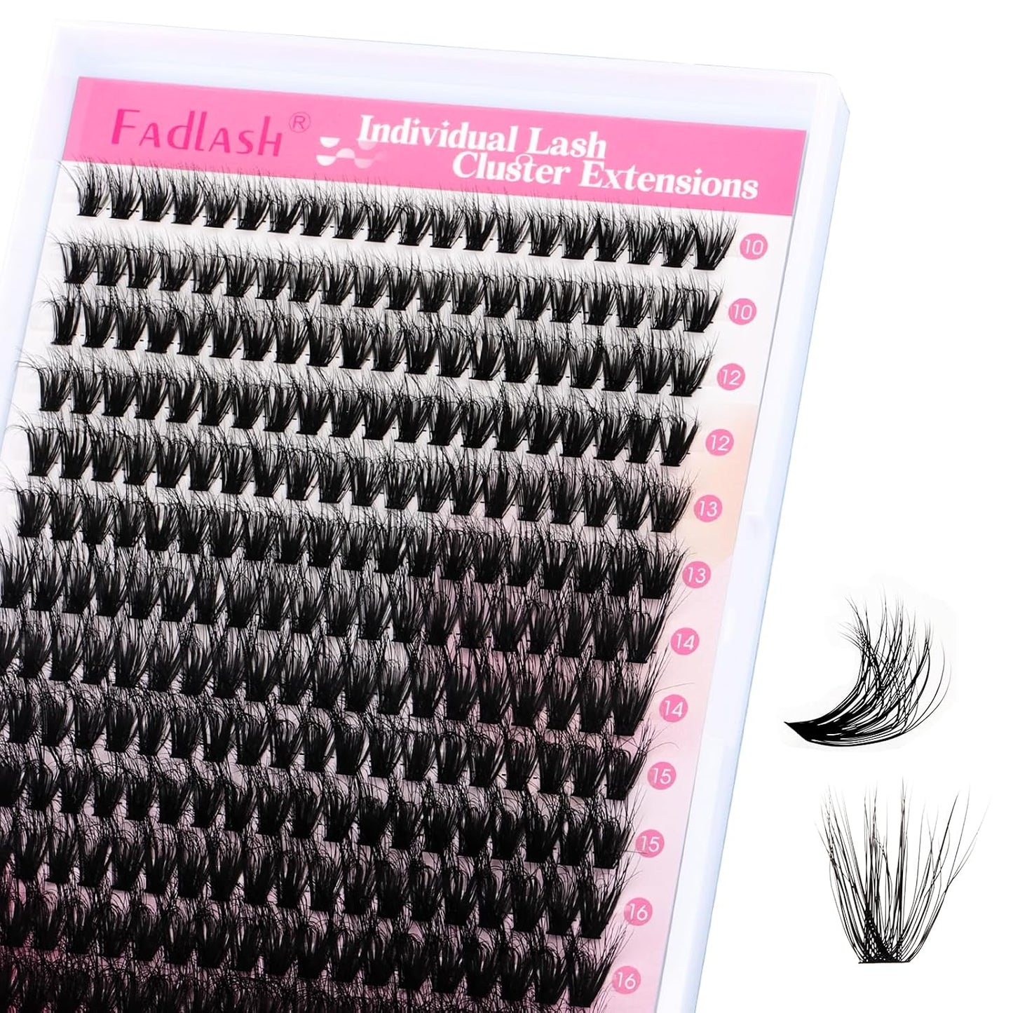 Cluster Lashes - D Curl Wispy Individual Eyelash Extensions for Natural Look | Reusable Fluffy DIY Kit (12-18mm Mix)
