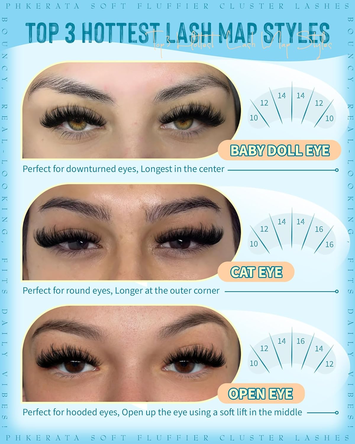 Fluffy Lash Clusters - Natural C Curl Eyelash Extensions | DIY Volume Lashes, 10-16mm