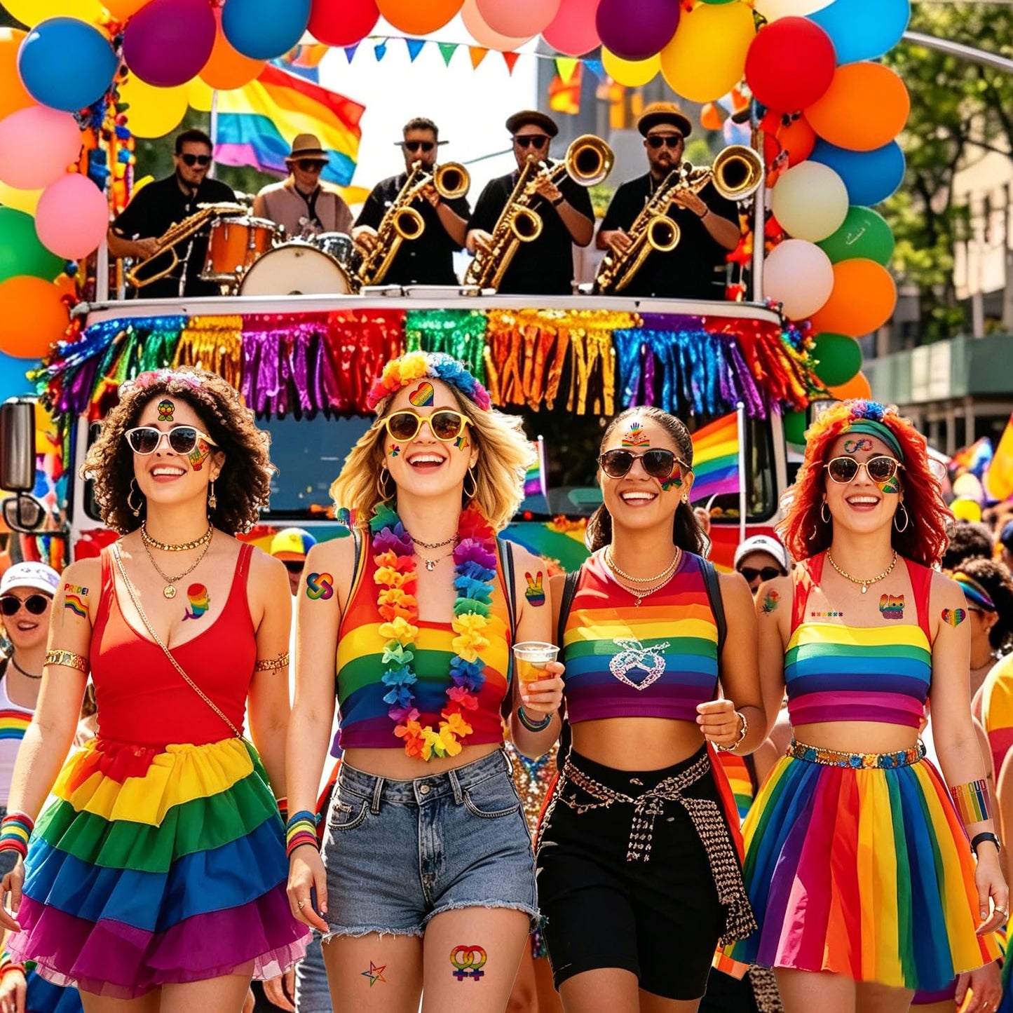 20 Sheets 2026 Pride Temporary Tattoos,170+ PCS LGBT Rainbow Gay Pride tattoos Stickers for Women, Men, Adults, Rave Party Accessories, Equality Celebrations