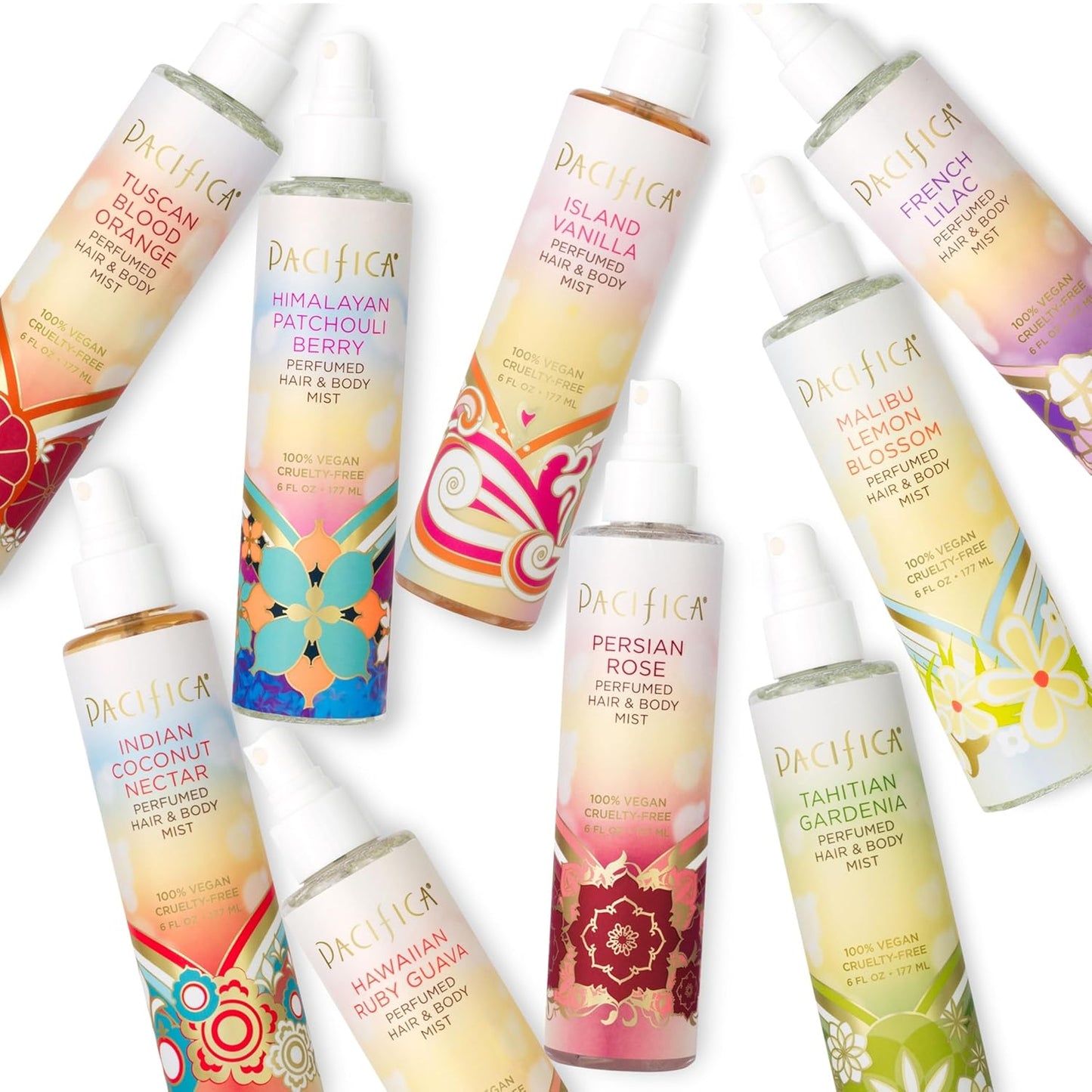 Pacifica French Lilac Hair & Body Mist - Vegan Floral Perfume Spray for Women | Alcohol-Free, 6 Fl Oz