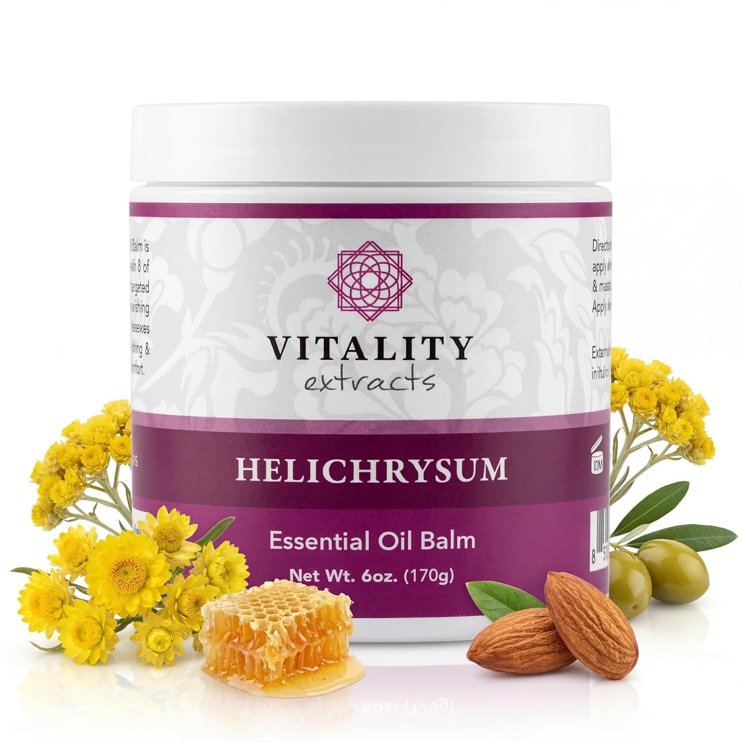 Helichrysum Balm - Ultra-Moisturizing Skin Healing Cream | 6oz, Beeswax & Almond Oil