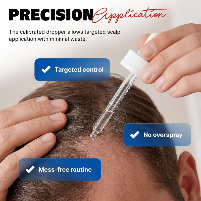 Kirkland Minoxidil for Men - Extra Strength 5% Hair Regrowth Treatment | 6-Month Supply with Upgraded Dropper