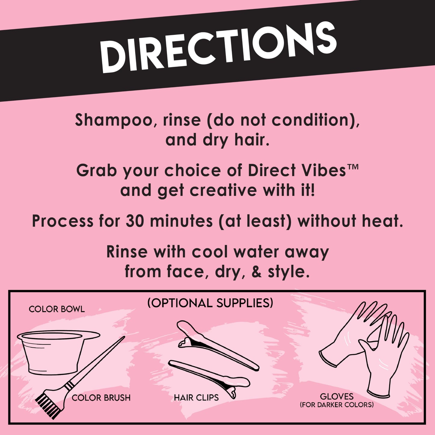 Color Lux Direct Vibes Semi-Permanent Hair Color, Blush, Vibrant & Long-Lasting Shade, Ammonia-Free, Vegan, Sulfate-Free, Paraben-Free, 8 fl oz
