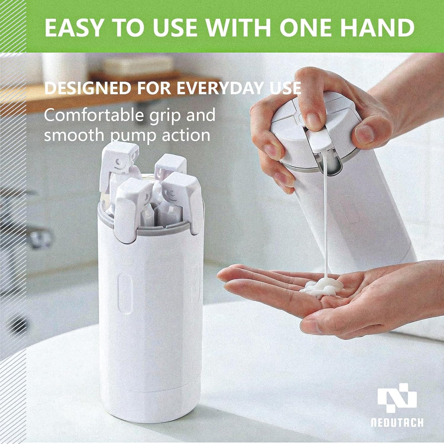 Travel Dispenser Bottles - 4-in-1 Refillable Leak-Proof TSA Compliant Toiletry Containers | Green