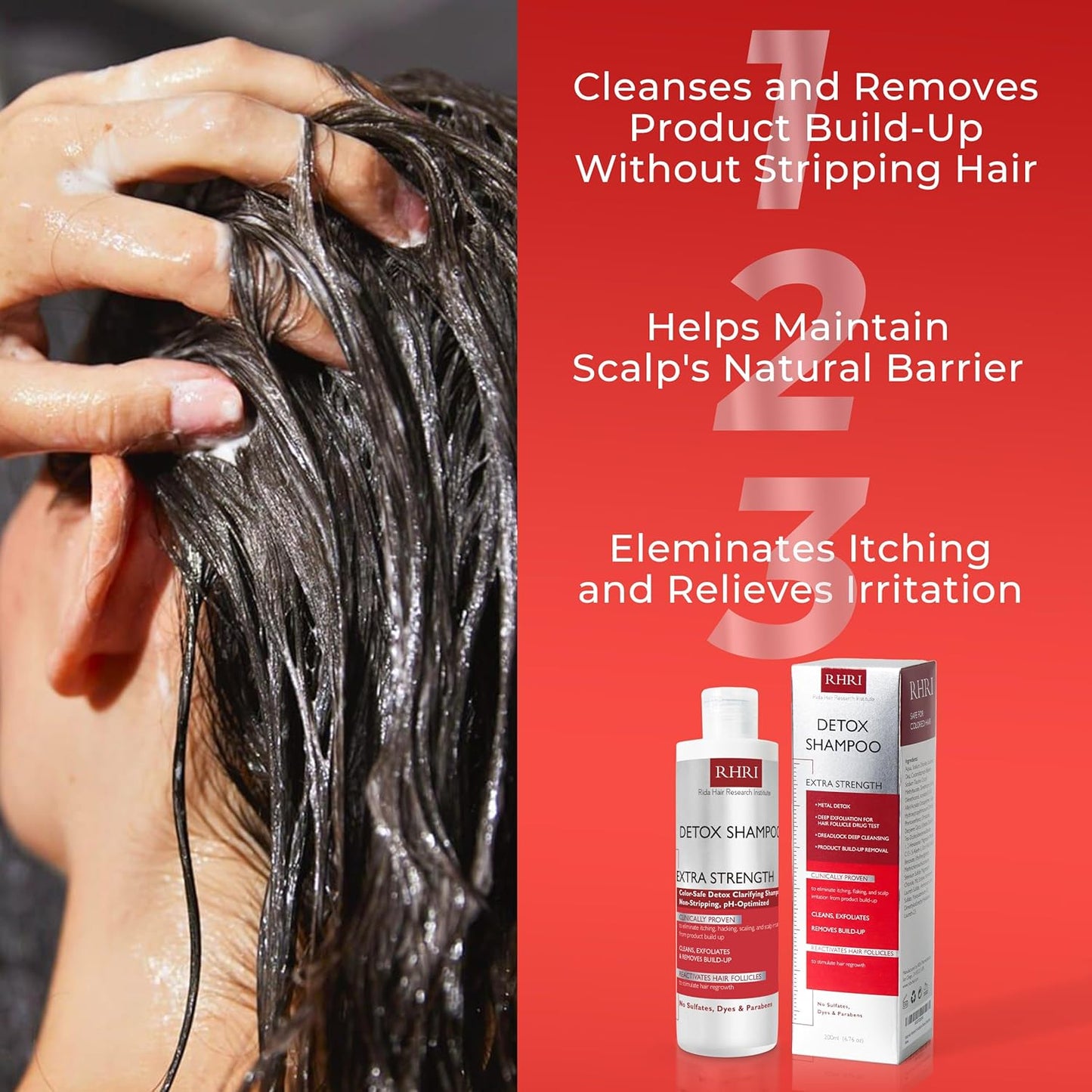 Detox Shampoo - Clarifying Formula to Remove Product Buildup & Regrow Hair - Nourishes Follicles | For All Hair Types