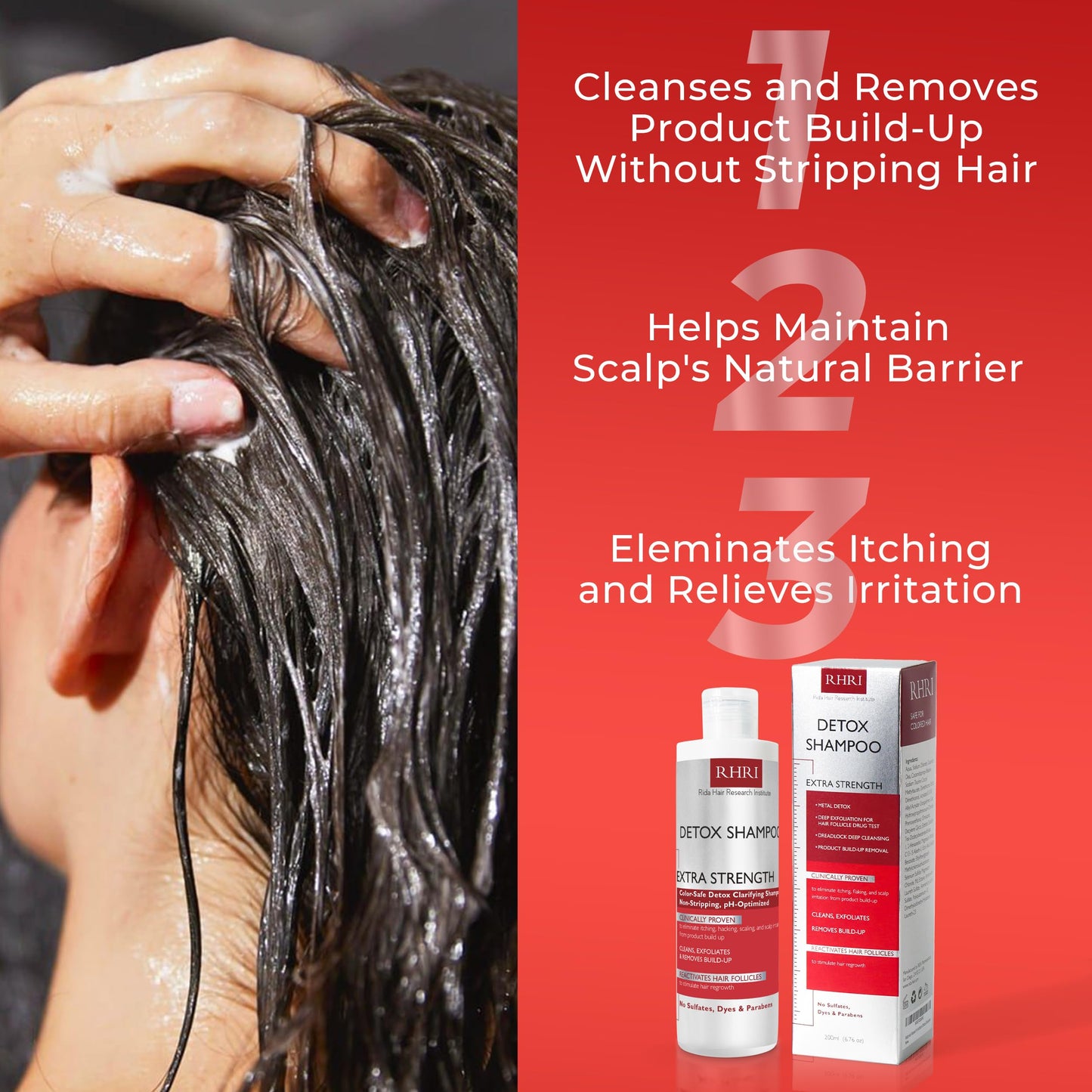 Detox Shampoo For Product Build up, Detoxify & Regrow with Our Clarifying Shampoo - Nourishes Follicles, Soothes Scalp Irritation - For All Hair Types