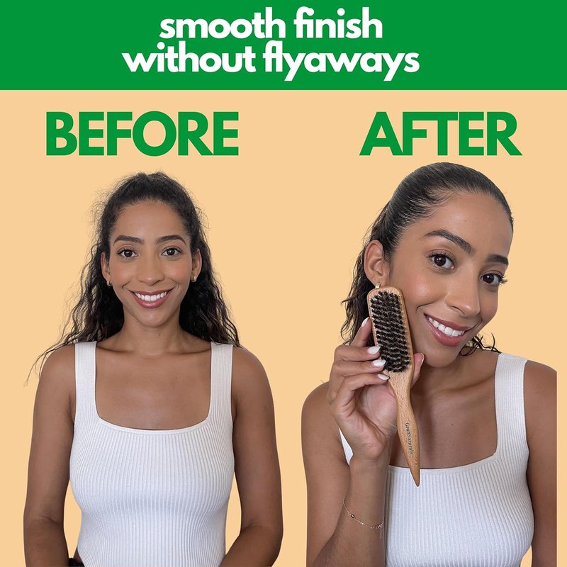 GranNaturals Boar Bristle Hair Brush - Sleek Ponytail & Bun Styling Tool | Backcombing & Teasing with Rat Tail