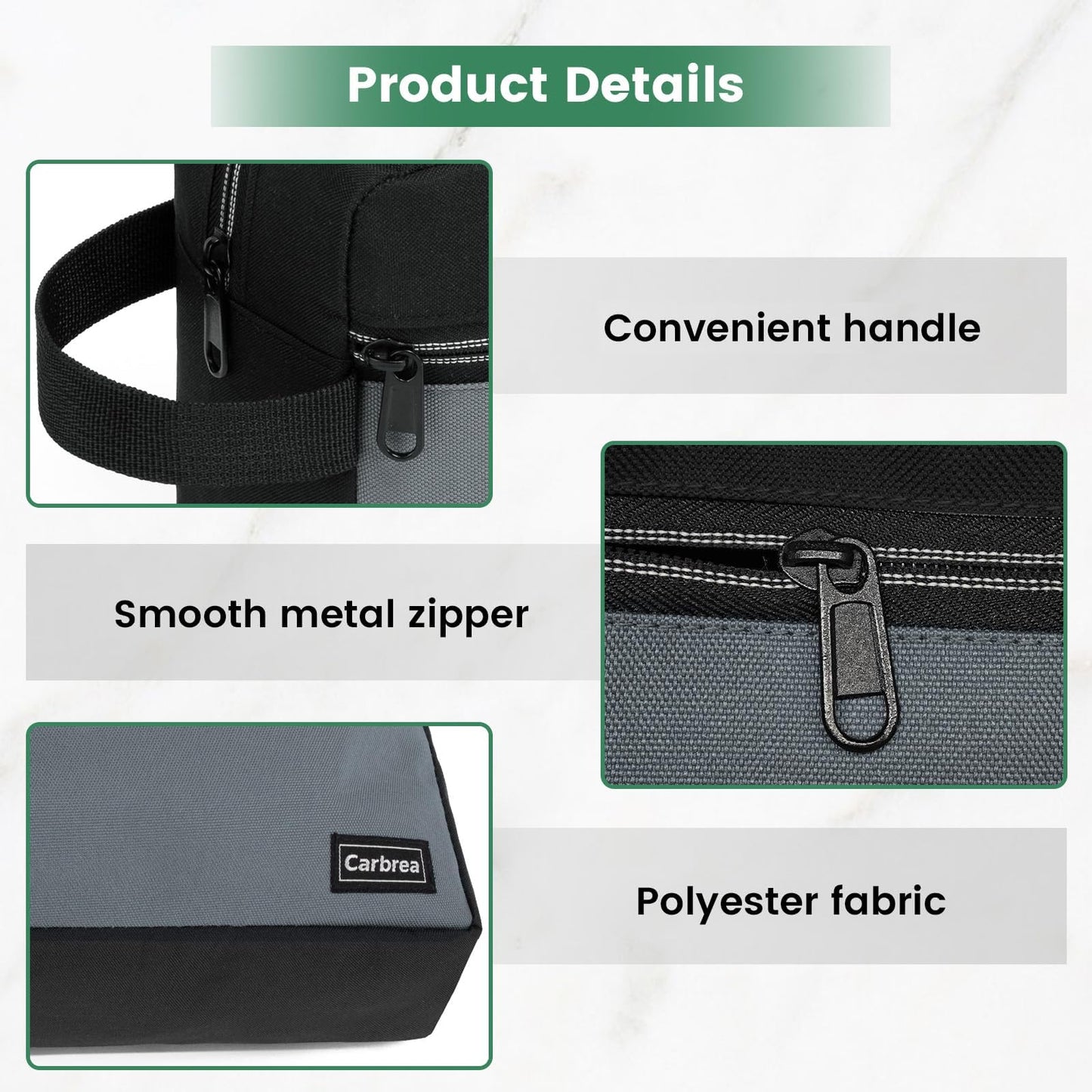 Carbrea Travel Toiletry Bag - Small Tavel Bag for Toiletries, Cosmetics, Accessories, Gifts - Black