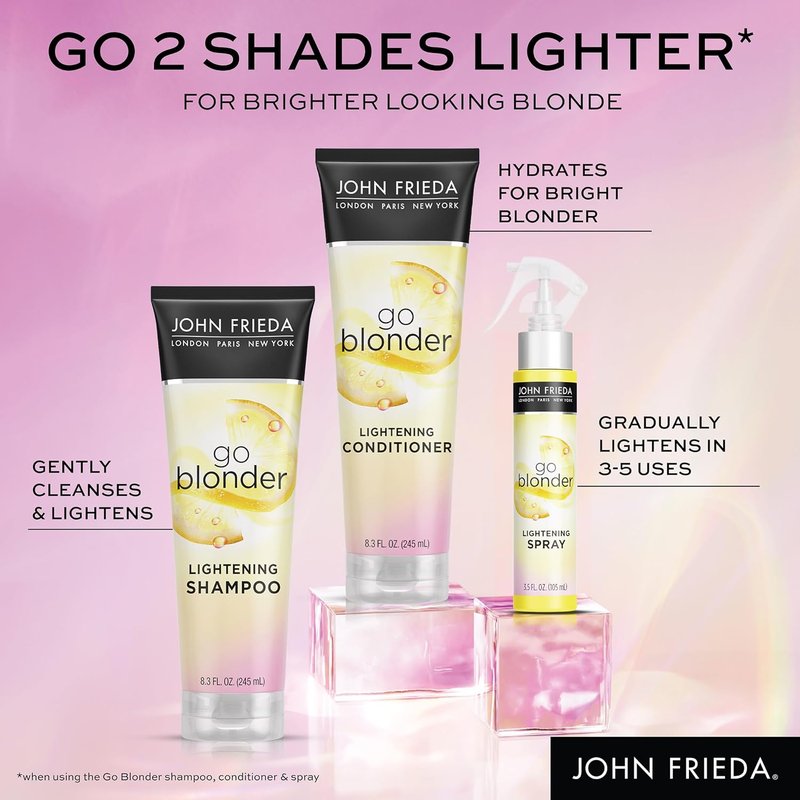 John Frieda Go Blonder Lightening Spray - Gradual Hair Lightening for Natural & Color-Treated Hair | 3.5 Oz, Pack of 2