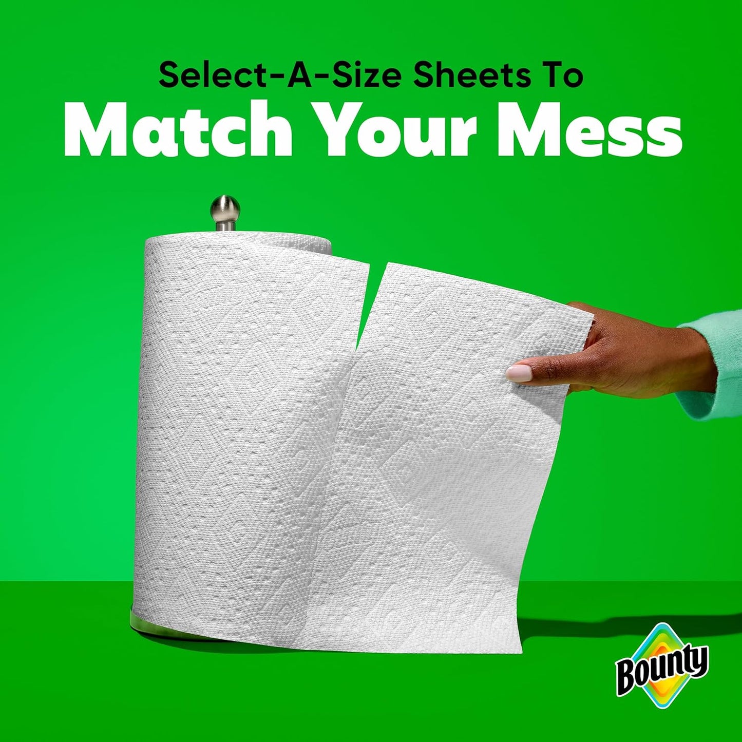 Bounty Select-A-Size Paper Towels - White, 8 Triple Rolls | Equivalent to 24 Regular Rolls