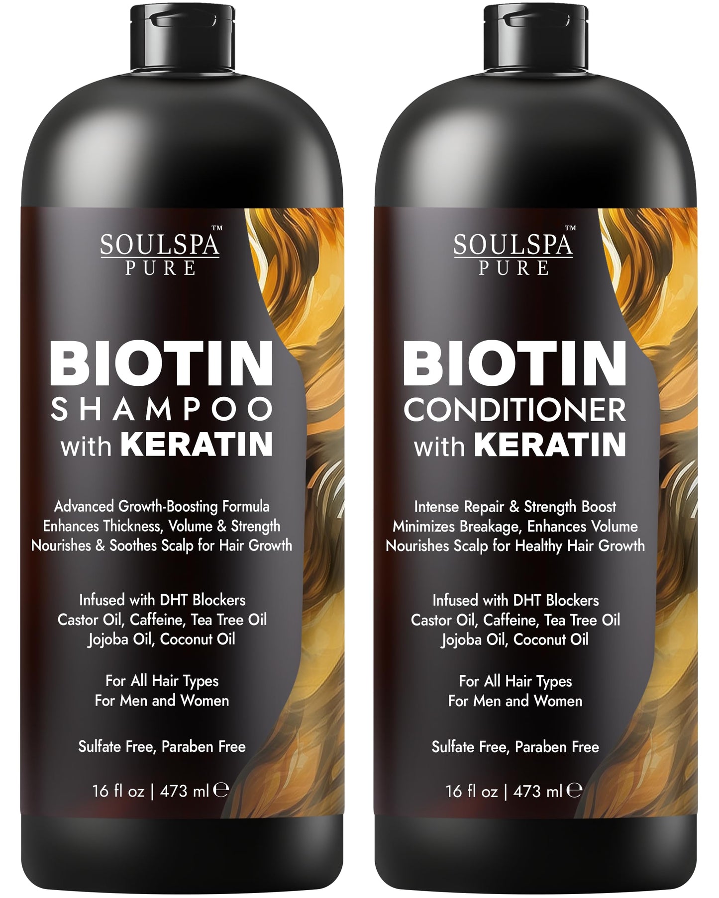 Biotin Shampoo and Conditioner Set with Keratin - 16 fl oz Each