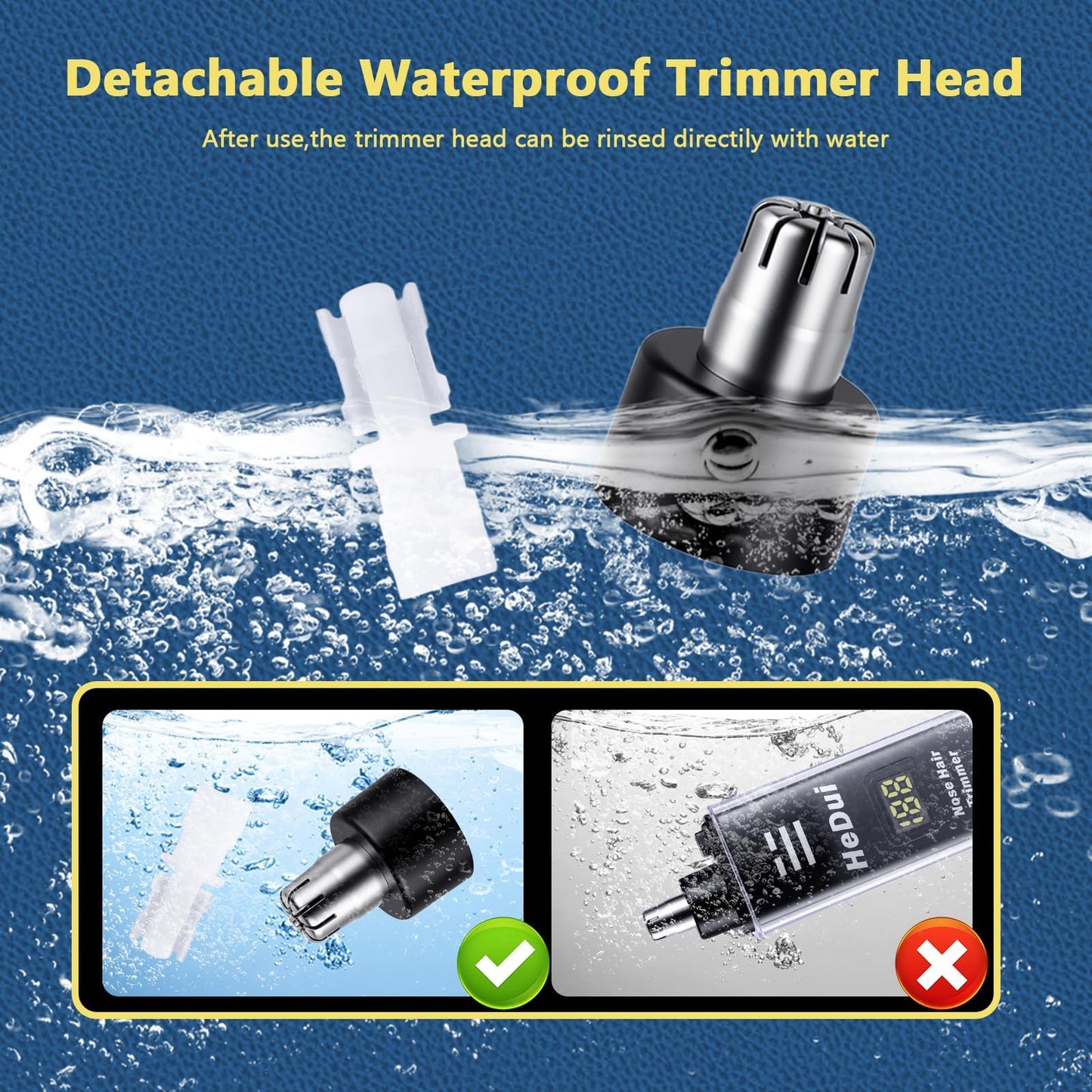 2 Pack Nose Hair Trimmer for Men and Women USB Rechargeable with Digital Display Nose and Ear Trimmer for Men Dual Edge Rotating Blades Easy Clean Detachable Head Compact and Travel Friendly
