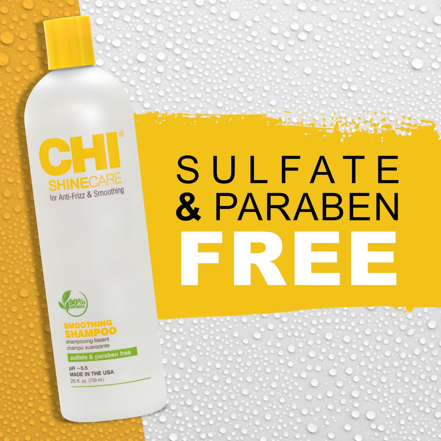 CHI ShineCare Smoothing Shampoo, Transforms Dull Hair Adding Instant Shine And Hydration, Sulfate, Paraben, & Cruelty-Free, 25 Oz