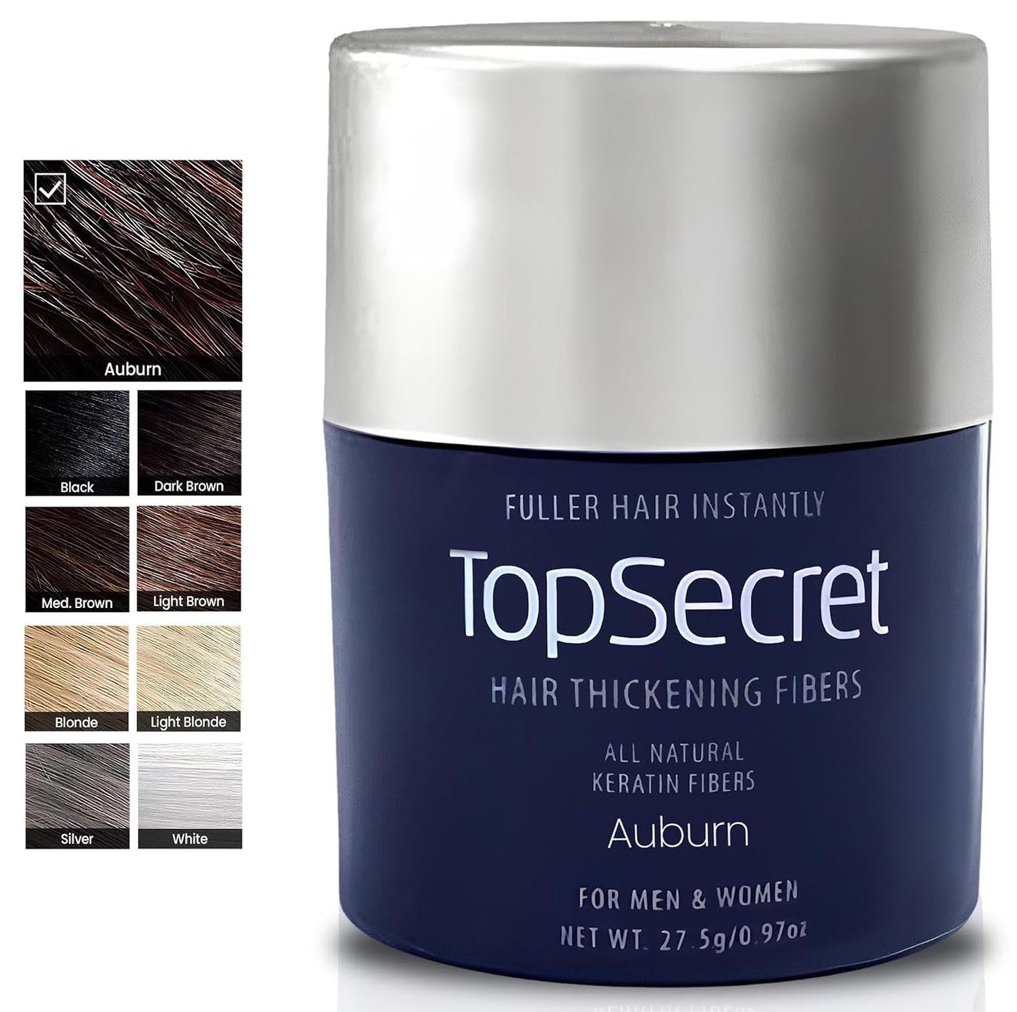 Hair Thickening Building Fibers - Natural & Undetectable Hair Filler for Men & Women | Weather-Resistant (Light Brown, Medium)
