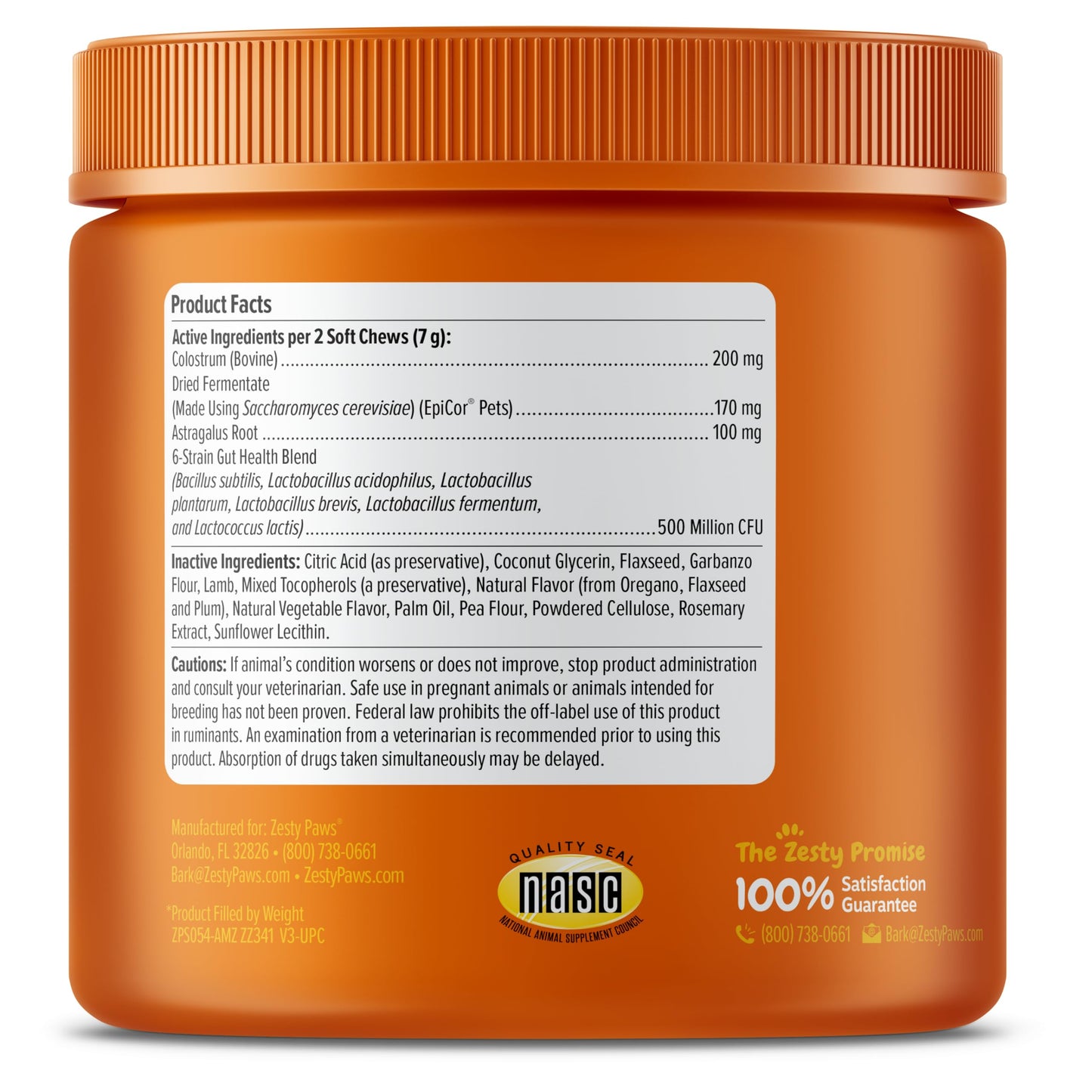 Zesty Paws Allergy Immune Bites - Dog Allergy Chews, Dog Probiotics for Itchy Skin and Ears, Lamb, 90ct